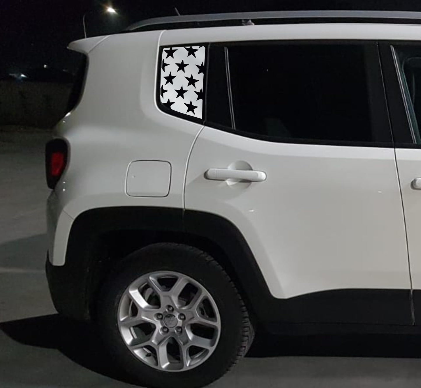DualColorStampe Adesivi compatibili con Jeep Renegade (2014-2024) Vetro stickers finestrini posteriori fascia Window Decal stelle 0382