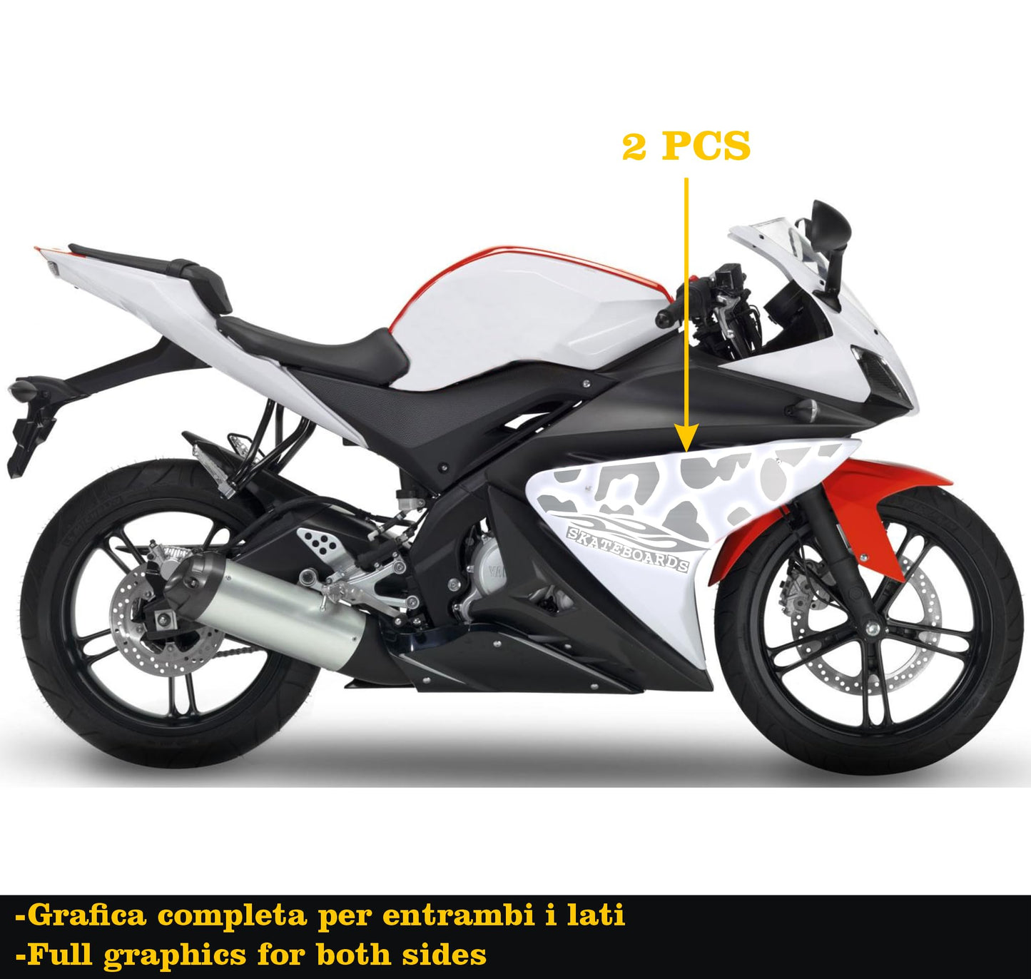 DualColorStampe Adesivi Compatibili con Yamaha YZF-R125 R125 (2014-2018) stickers carena moto grafica decal decalcomania M0168