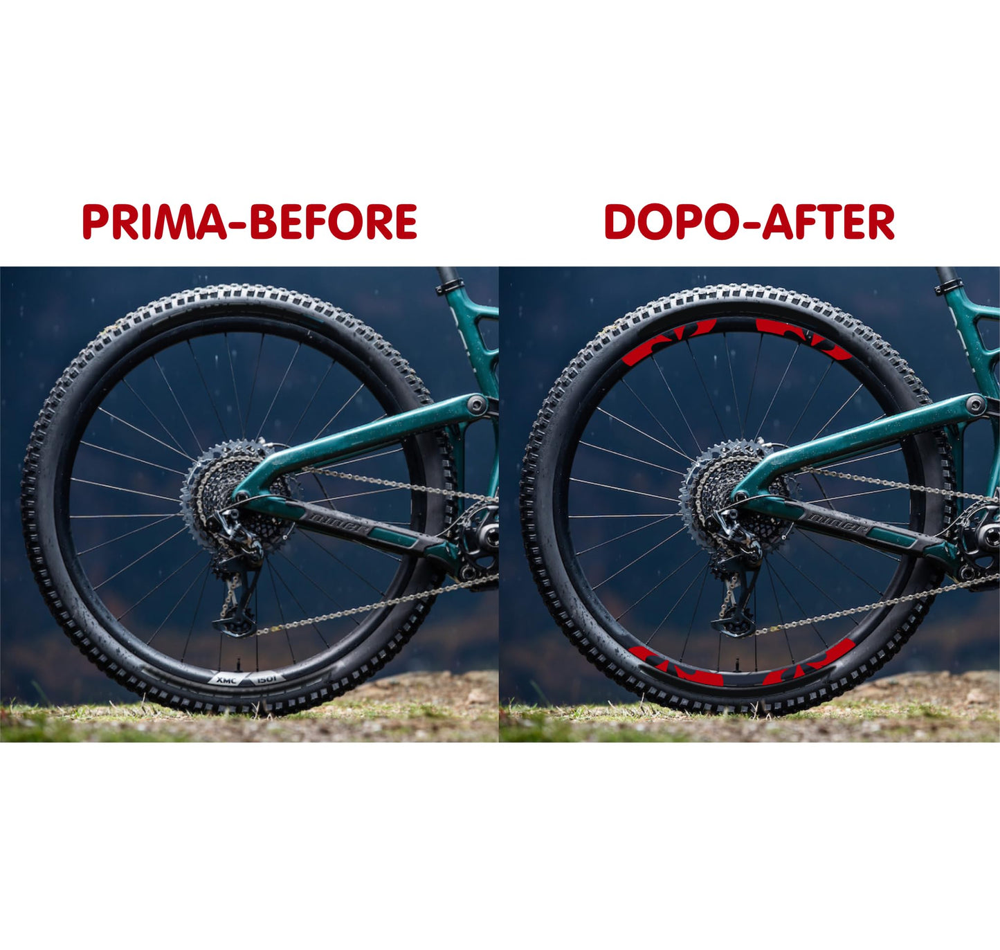 DualColorStampe Adesivi Cerchi Bici 26'' - 27,5'' - 28-29'' Pollici Ruota Bici MTB Bike Stickers Cerchi MTB - B0201