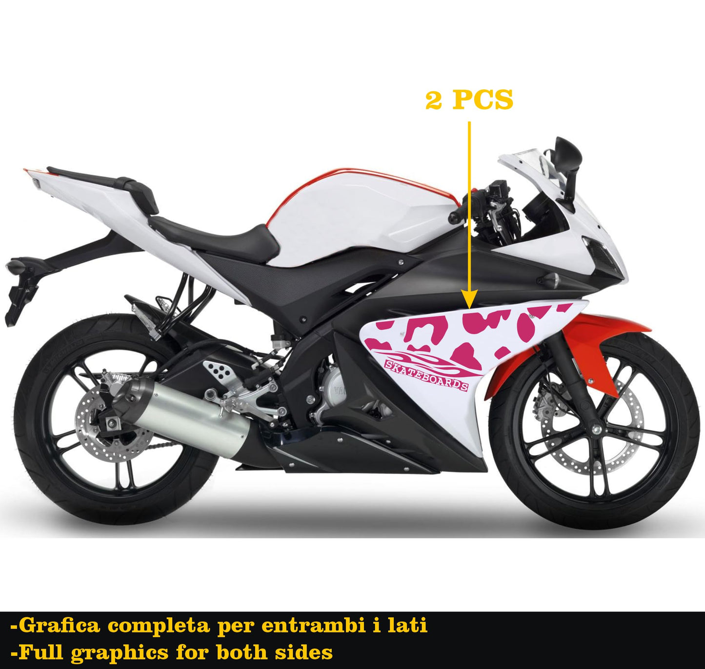 DualColorStampe Adesivi Compatibili con Yamaha YZF-R125 R125 (2014-2018) stickers carena moto grafica decal decalcomania M0168