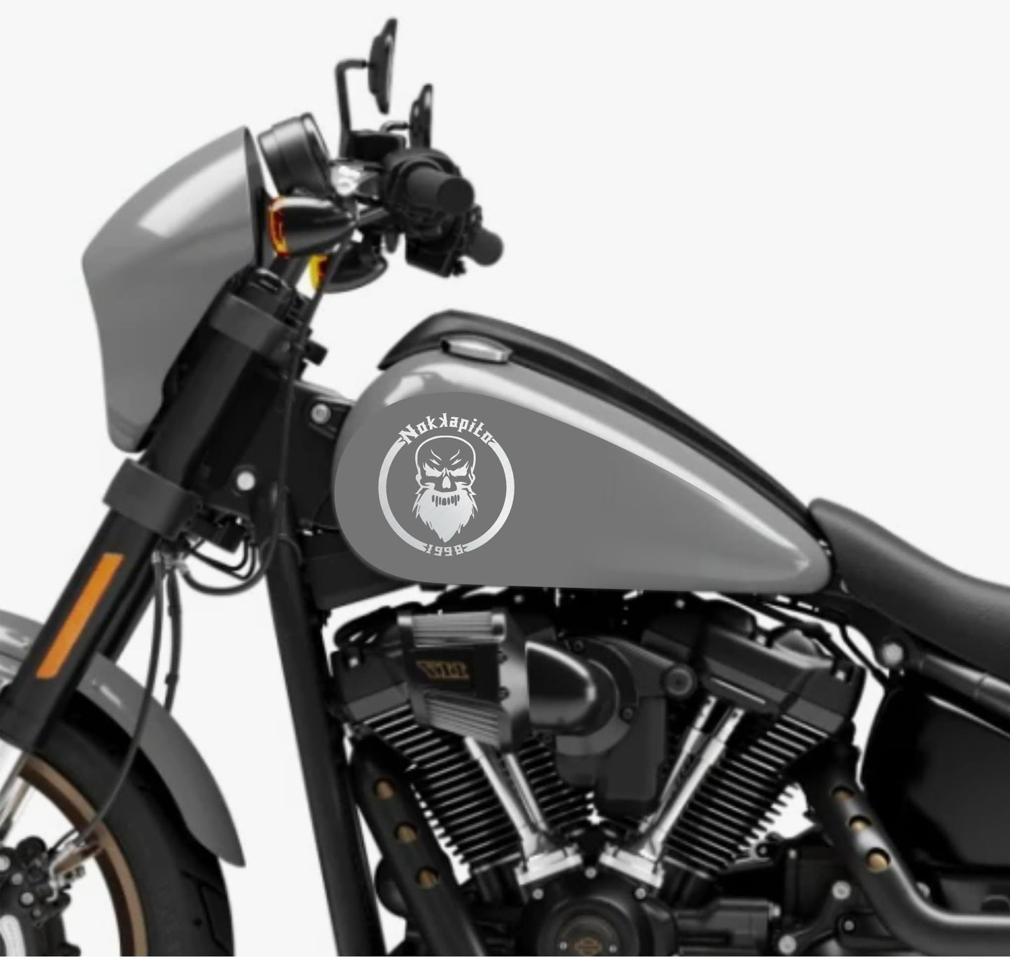 DualColorStampe® Adesivi Compatibili con Harley-Davidson TESCHIO skull serbatoio Set 2 stickers Moto Motorbike COD. M0358