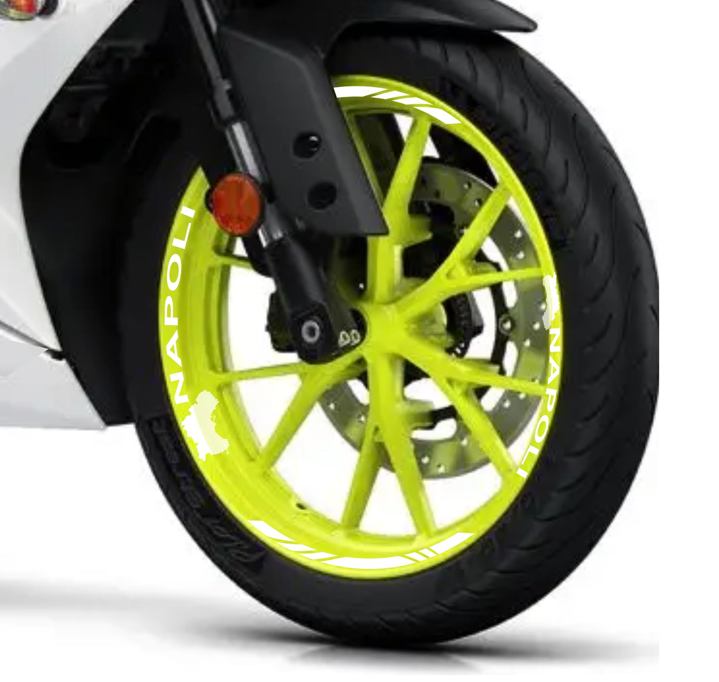 DualColorStampe Confezione Adesivi Set Completo di Cerchi Strisce per Moto per 2 Ruote da 17'' pollici strips Design Racing NAPOLI D0116