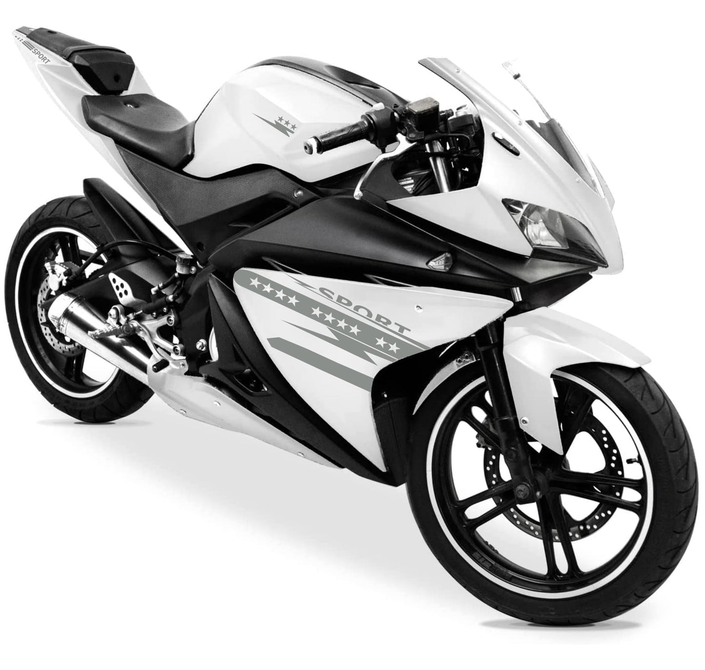 DualColorStampe Adesivi Compatibili con Yamaha YZF-R125 | decal stickers Moto Carena (DX-SX) adesivi personalizzati stelle colore a scelta M0128