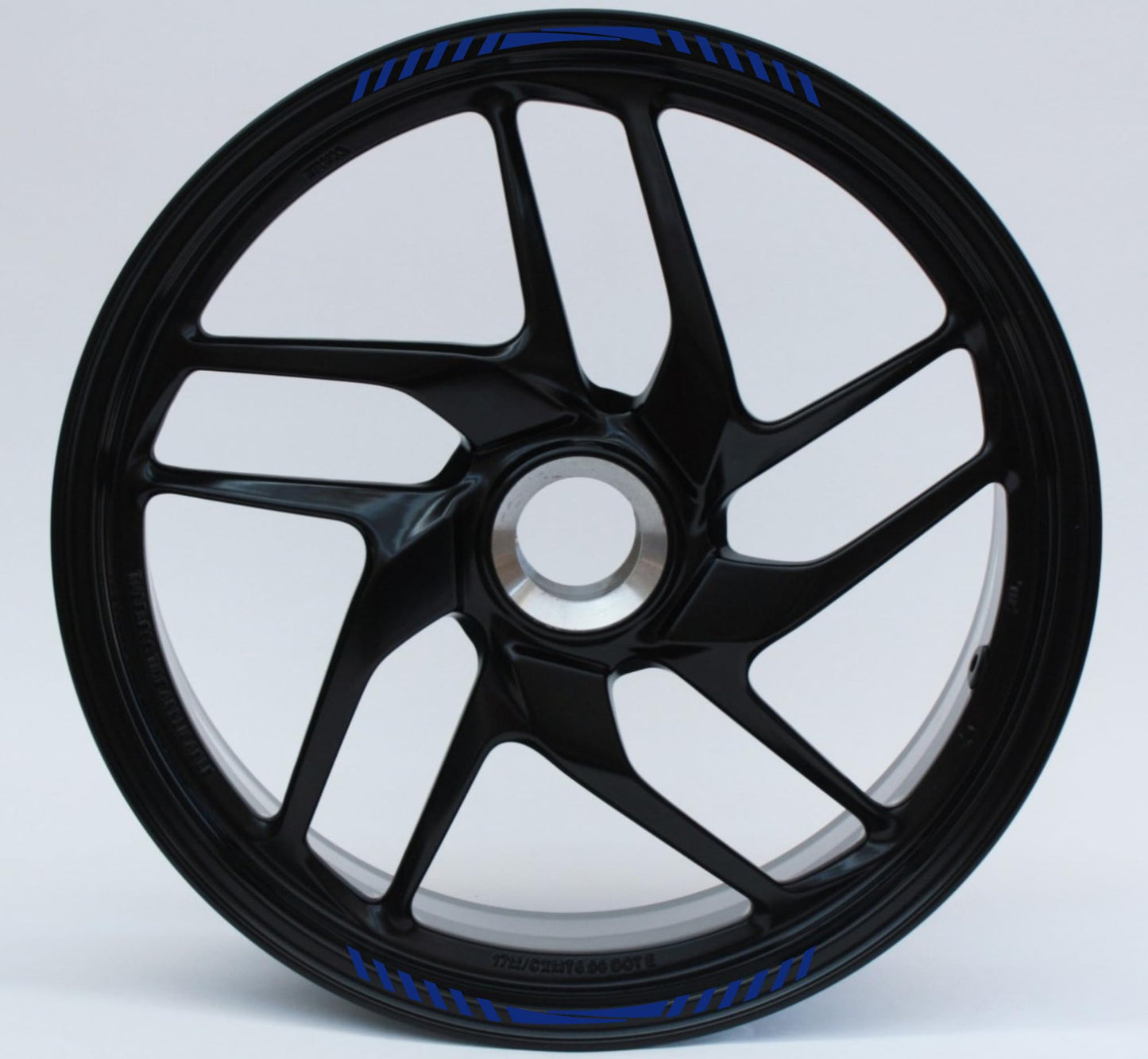 DualColorStampe Set di Strisce Cerchi Moto per 2 Ruote da 17" Pollici | Adesivi Ruote Moto | Adesivi Cerchi Moto Resiste a Pioggia e Sole | Design Racing D0127