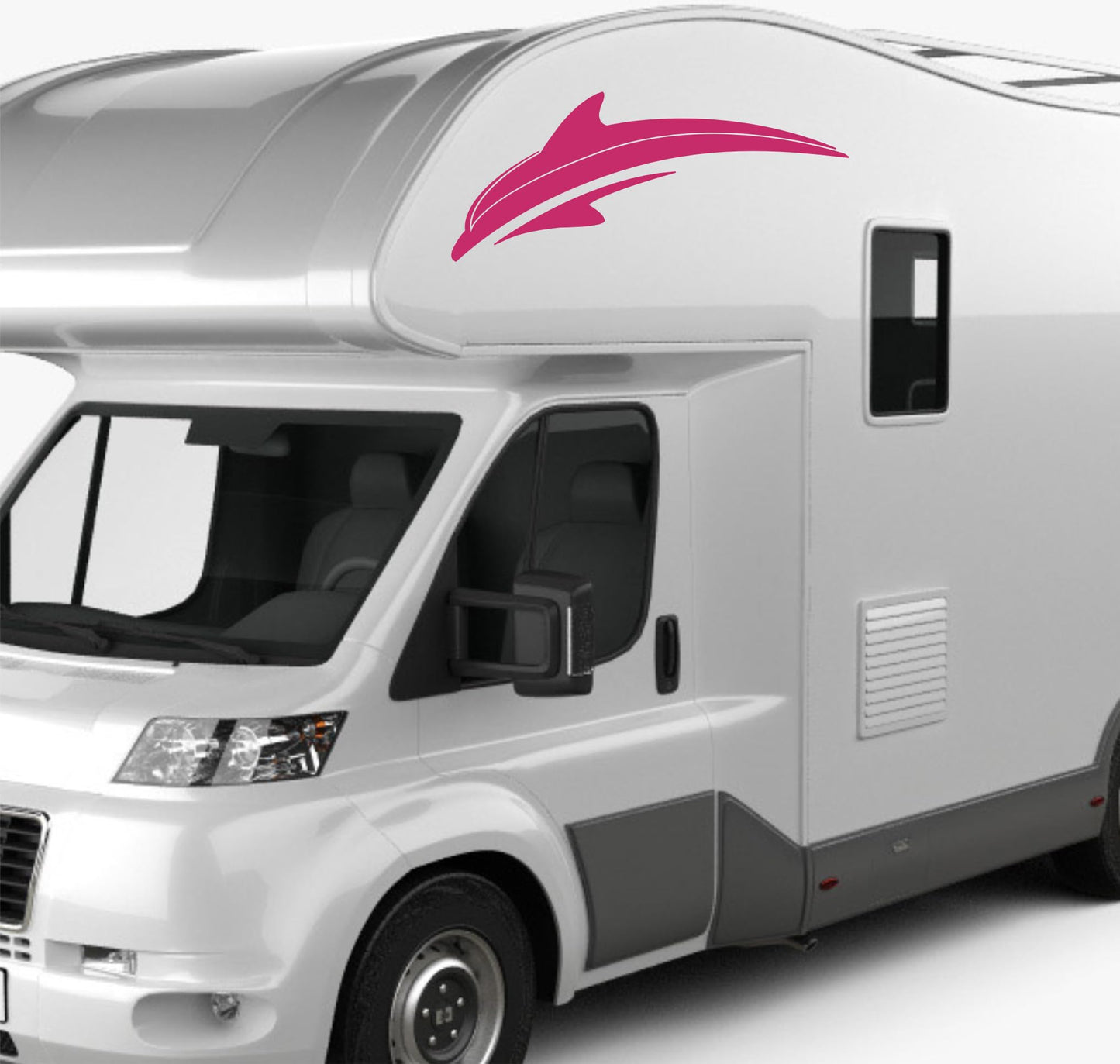 Adesivi stickers camper frase DELFINO ANIMALE mare frasi -caravan roulotte- accessori grafiche fiancata scegli colore cod. 0425 (cm 56 x 19,5)