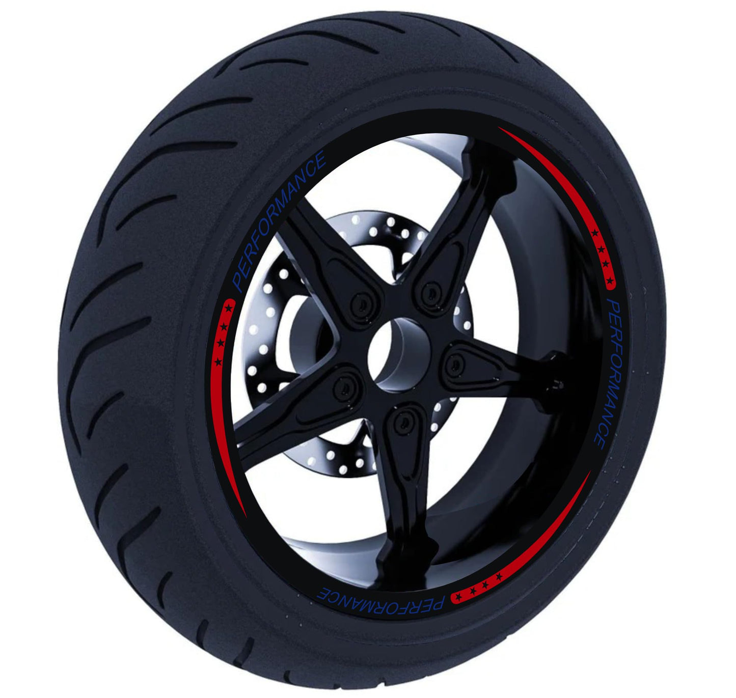 DualColorStampe Set di Strisce Cerchi Moto per 2 Ruote da 15" a 19" Pollici - Adesivi Ruote Moto Resistenti - Adesivi Cerchi Moto - Design Racing D0114