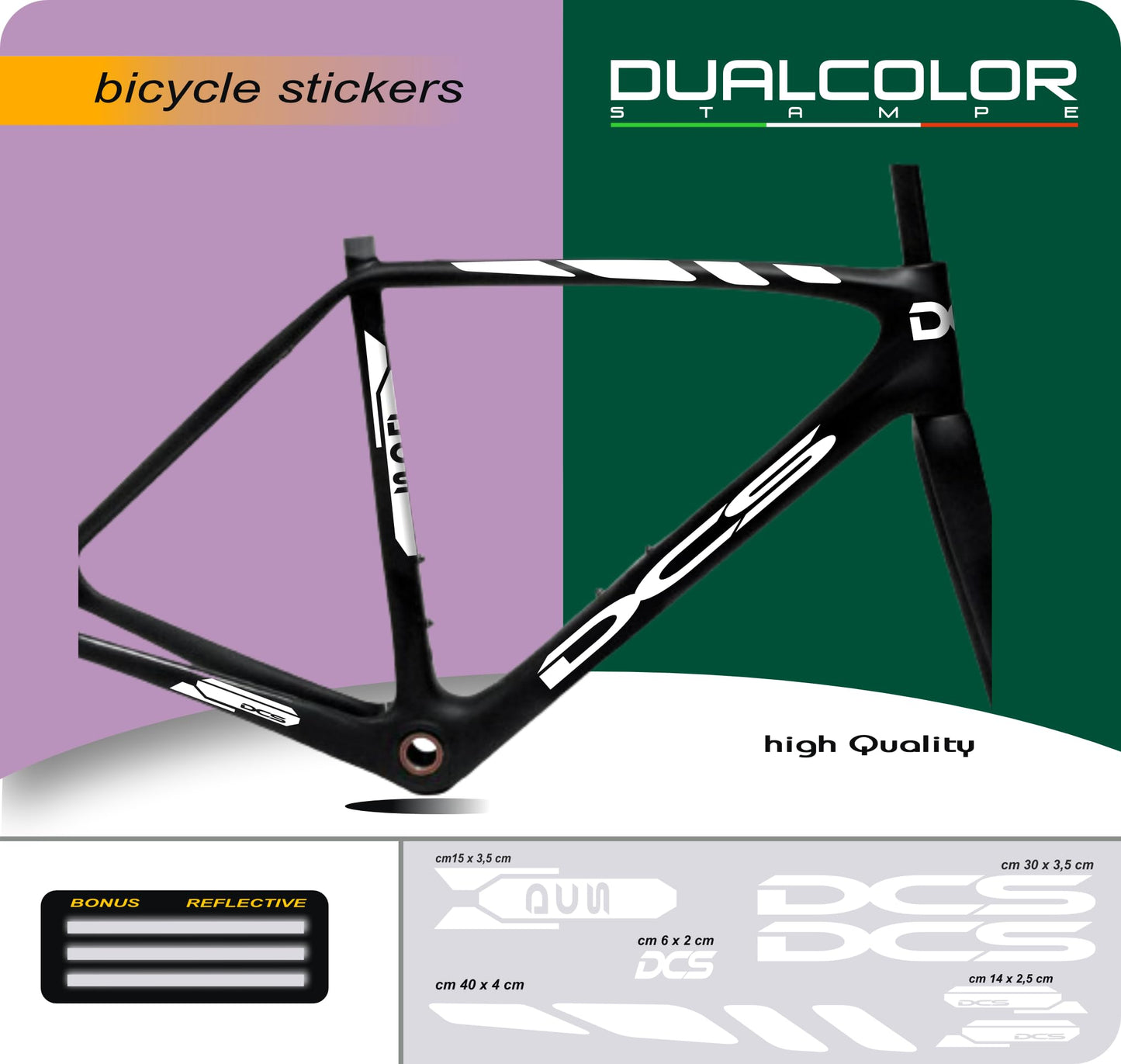 Set 7 Adesivi Stickers Decal Telaio Bici Bicicletta Kit adesivi telaio MTB BDC Universale Protezione DCS COD. B0185