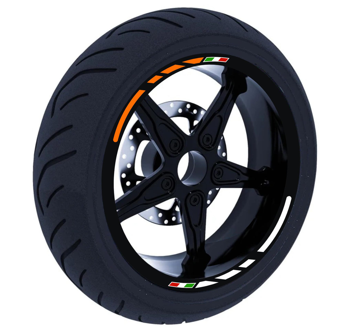Adesivi per cerchi moto 15 pollici Cerchioni Set Completo per 2 Ruote 15 Pollici Strisce Cerchi Custom universale D0104