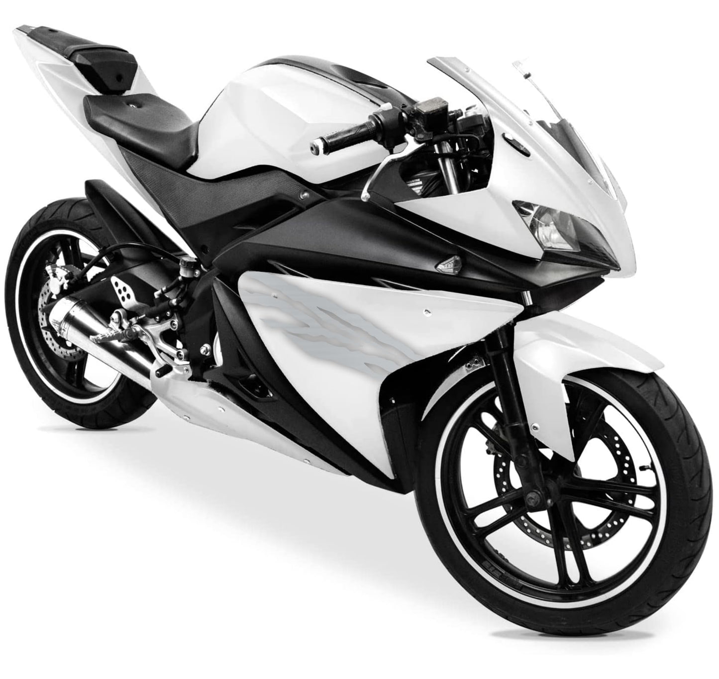 DualColorStampe Adesivi Compatibili con Yamaha YZF-R125 | Sticker Moto Carena (DX-SX) Personalizzabili | design zebrato Colorato M0120