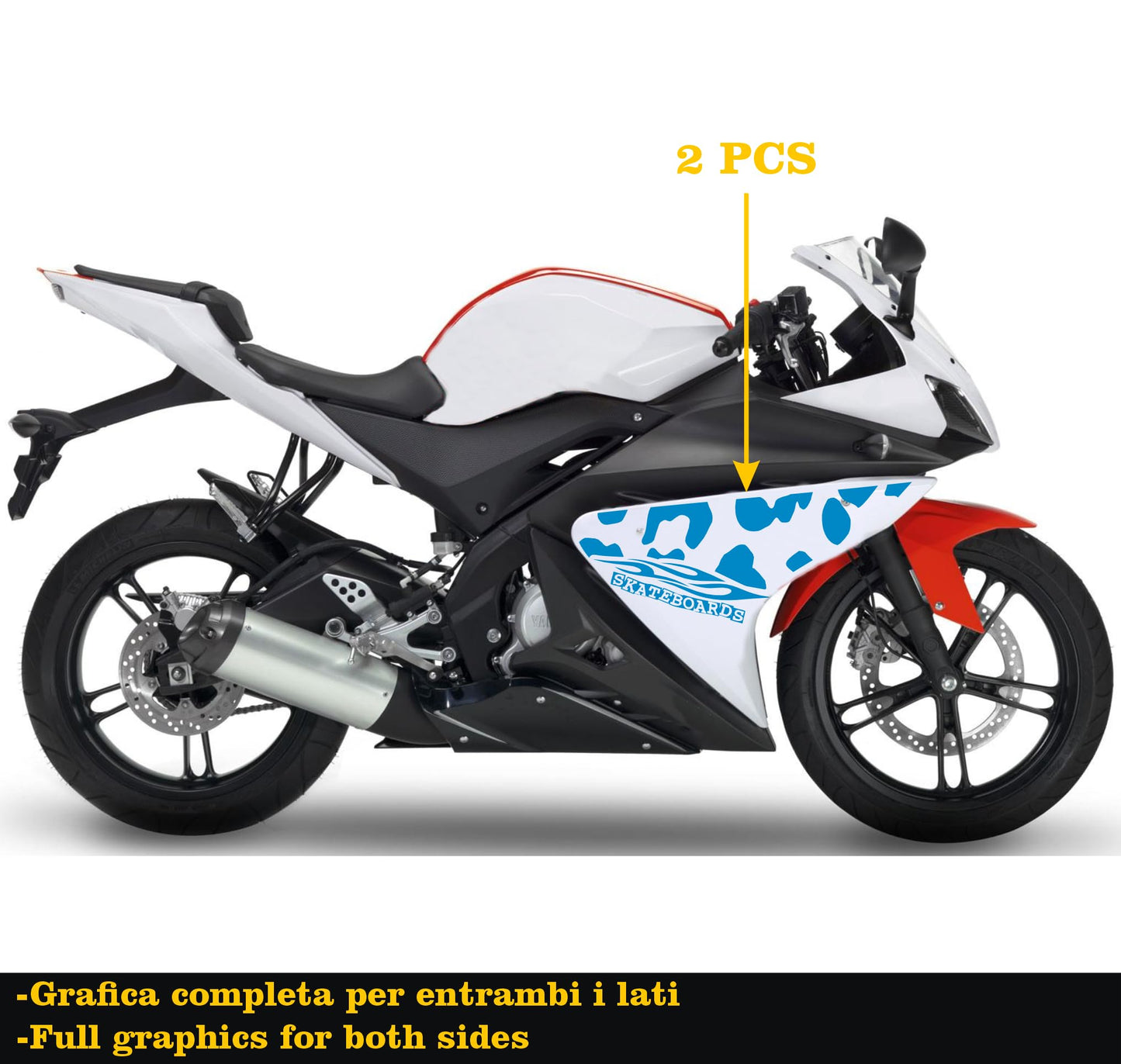 DualColorStampe Adesivi Compatibili con Yamaha YZF-R125 R125 (2014-2018) stickers carena moto grafica decal decalcomania M0168
