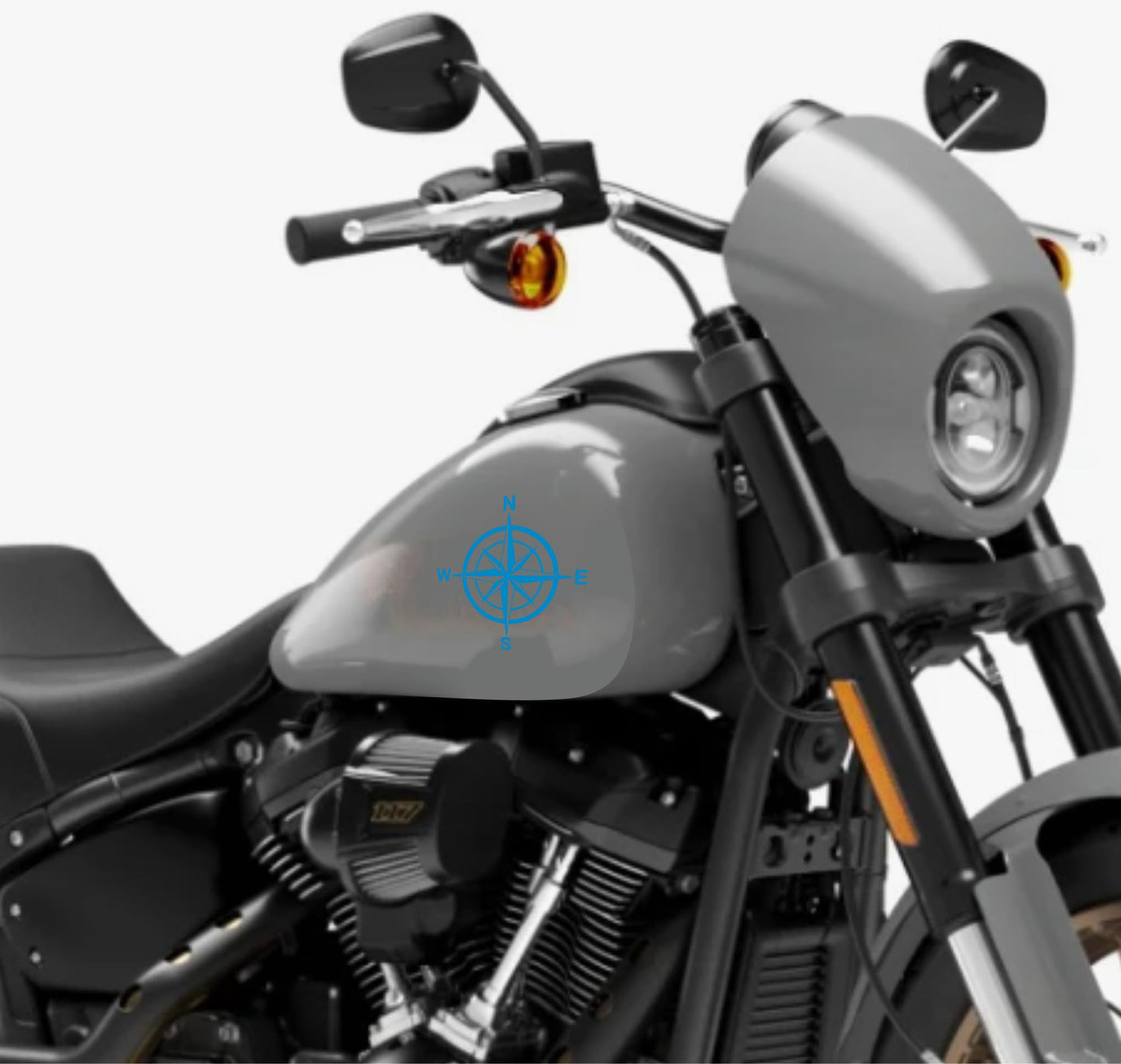 DualColorStampe® Adesivi Compatibili con Harley-Davidson bussola rosa dei venti serbatoio Set 2 stickers Moto Motorbike COD. M0356