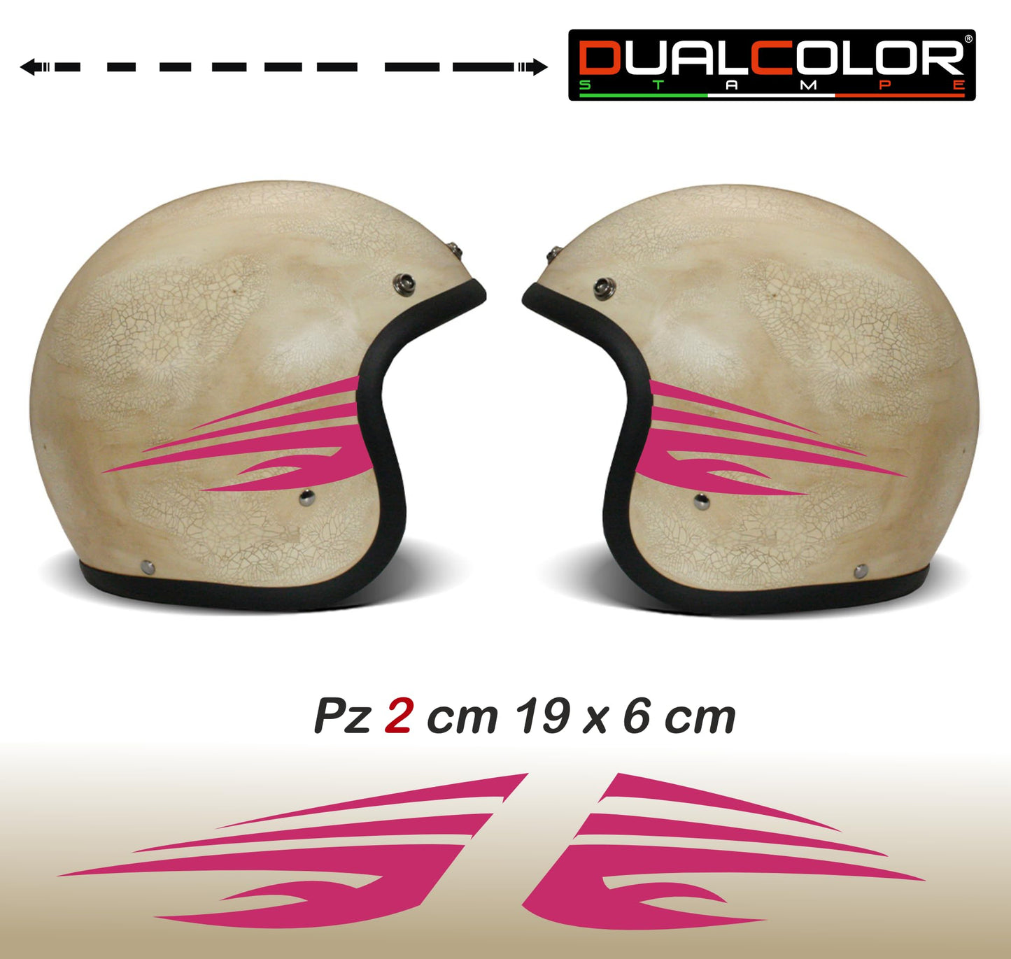 Adesivi Casco Moto β Strisce Sportive Universali | Stickers Helmet Personalizzabili in Vinile Impermeabile β Colore a Scelta C0074