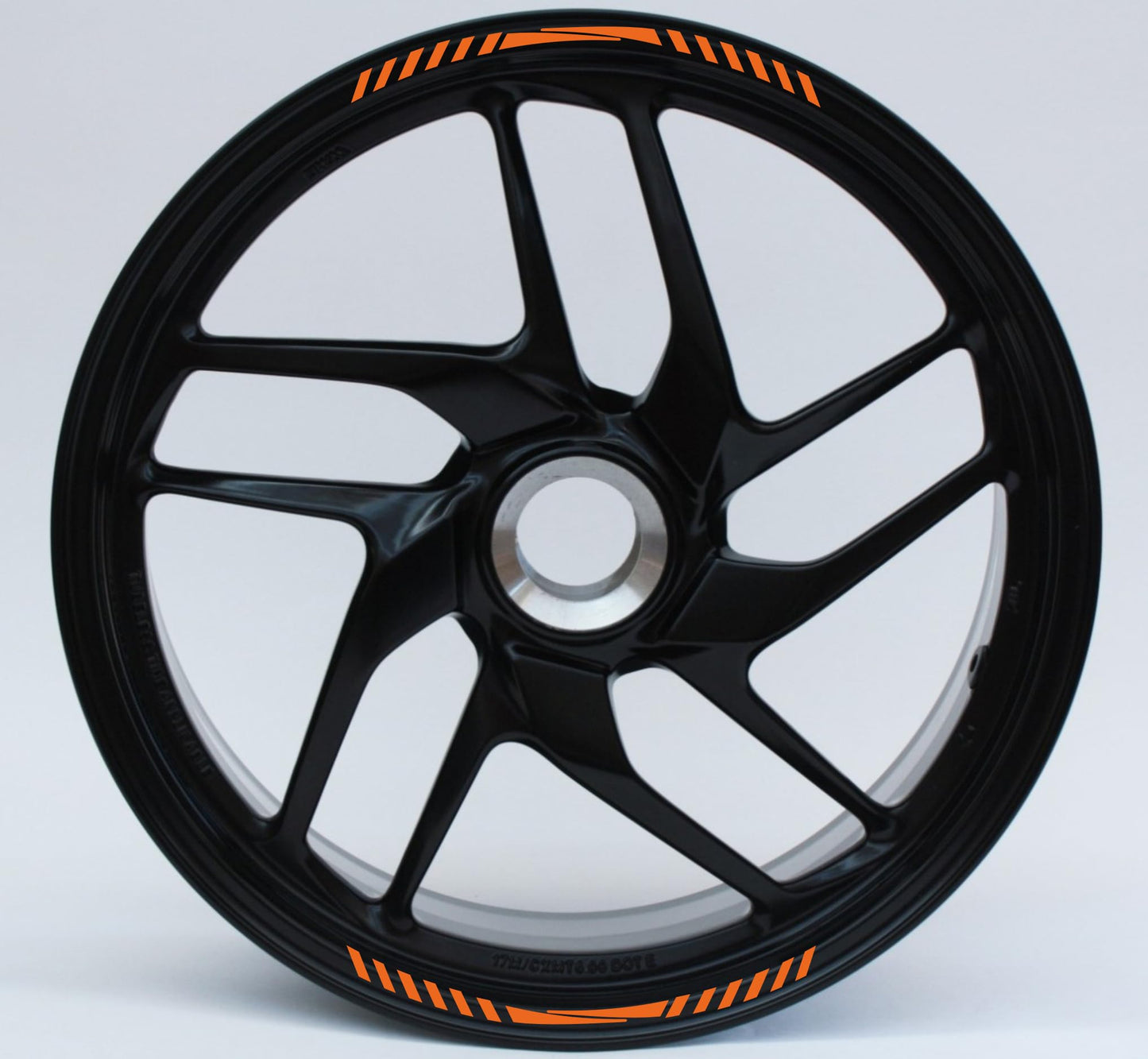 DualColorStampe Set di Strisce Cerchi Moto per 2 Ruote da 17" Pollici | Adesivi Ruote Moto | Adesivi Cerchi Moto Resiste a Pioggia e Sole | Design Racing D0127