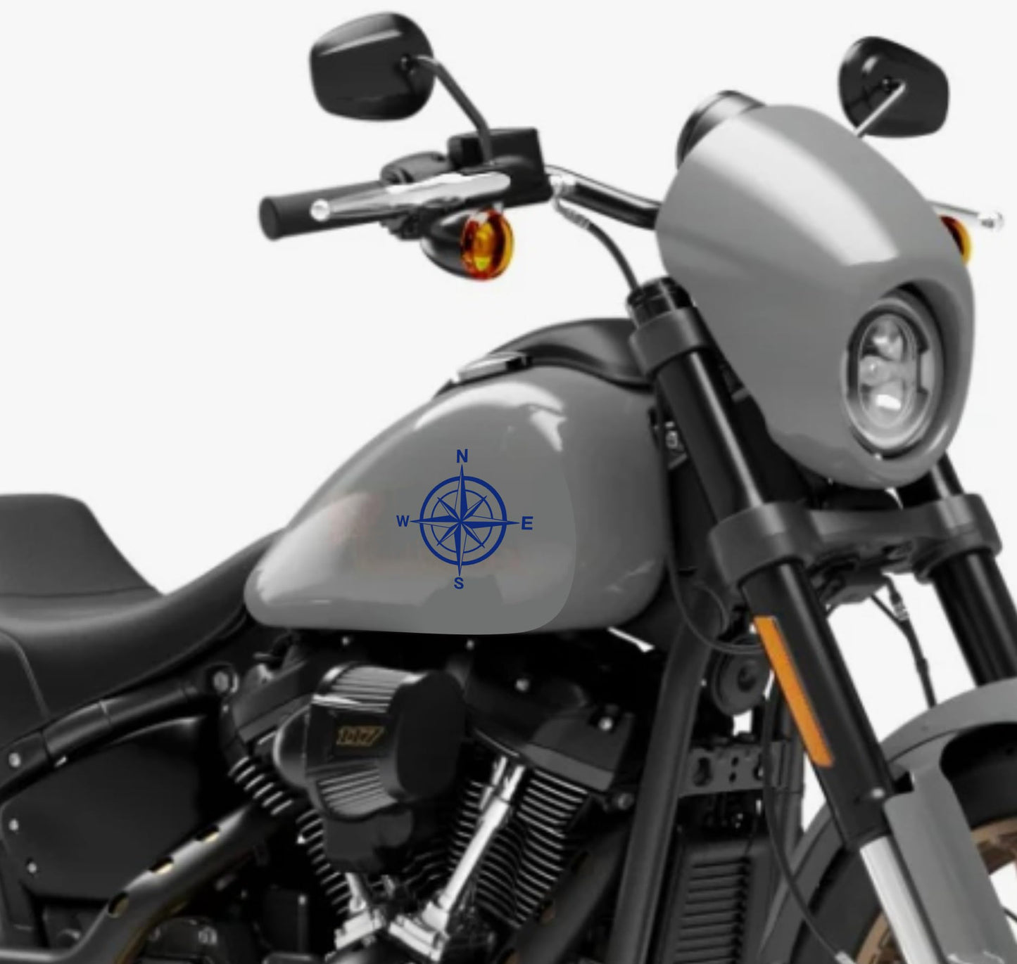 DualColorStampe® Adesivi Compatibili con Harley-Davidson bussola rosa dei venti serbatoio Set 2 stickers Moto Motorbike COD. M0356