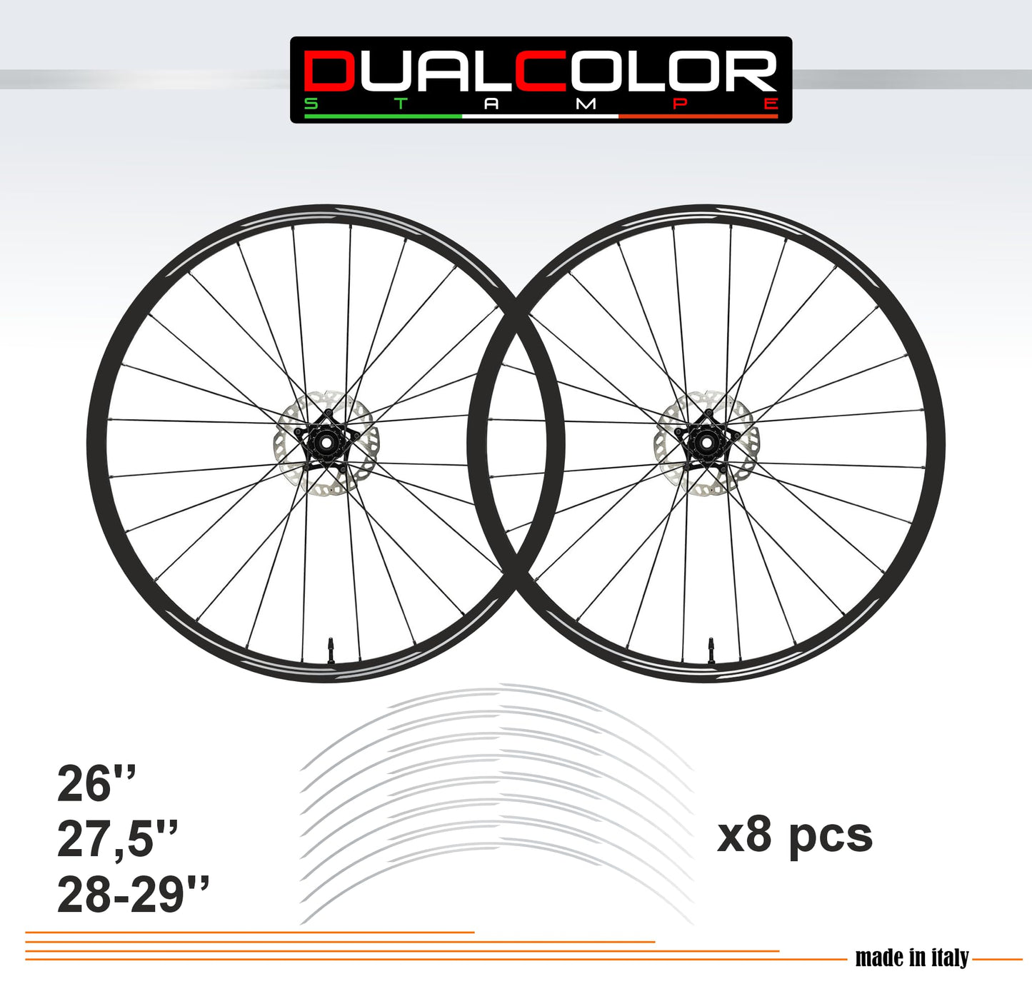 DualColorStampe Adesivi Cerchi Bici 26'' - 27,5'' - 28-29'' Pollici Ruota Bici MTB Bike Stickers Cerchi MTB accessori pellicola MTB B0043