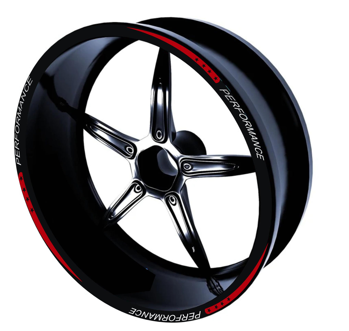 DualColorStampe Set di Strisce Cerchi Moto per 2 Ruote da 15" a 19" Pollici - Adesivi Ruote Moto Resistenti - Adesivi Cerchi Moto - Design Racing D0114