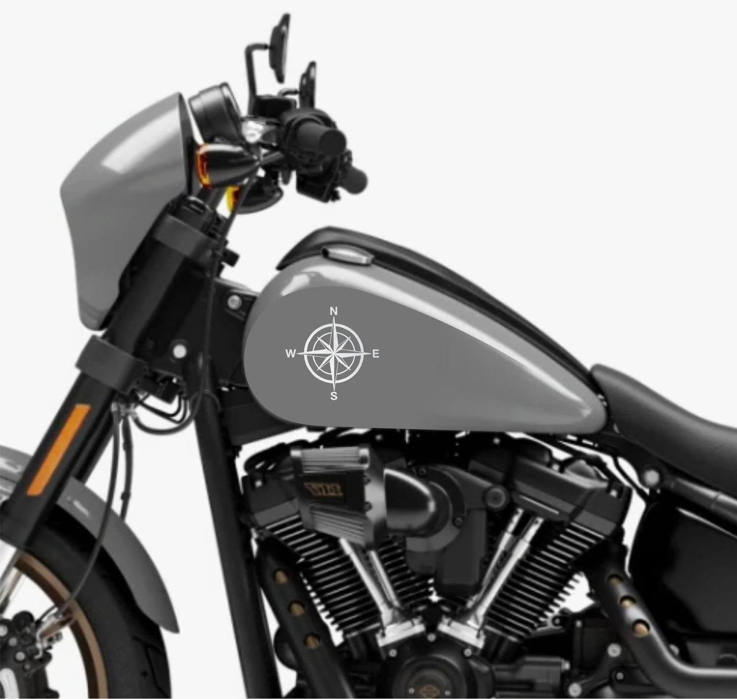 DualColorStampe® Adesivi Compatibili con Harley-Davidson bussola rosa dei venti serbatoio Set 2 stickers Moto Motorbike COD. M0356