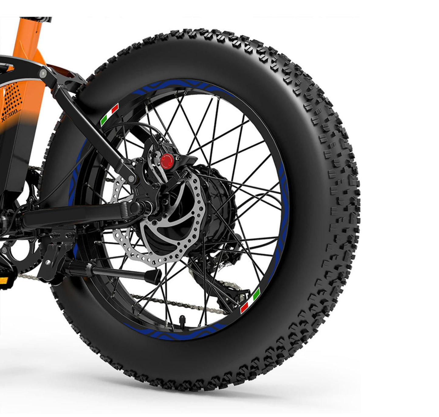 DualColorStampe Adesivi Cerchi Bici FAT BIKE 20'' Pollici Ruota Bici accessori Fat bike MTB Stickers Cerchi BANDIERA ITALIANA COD. B0128
