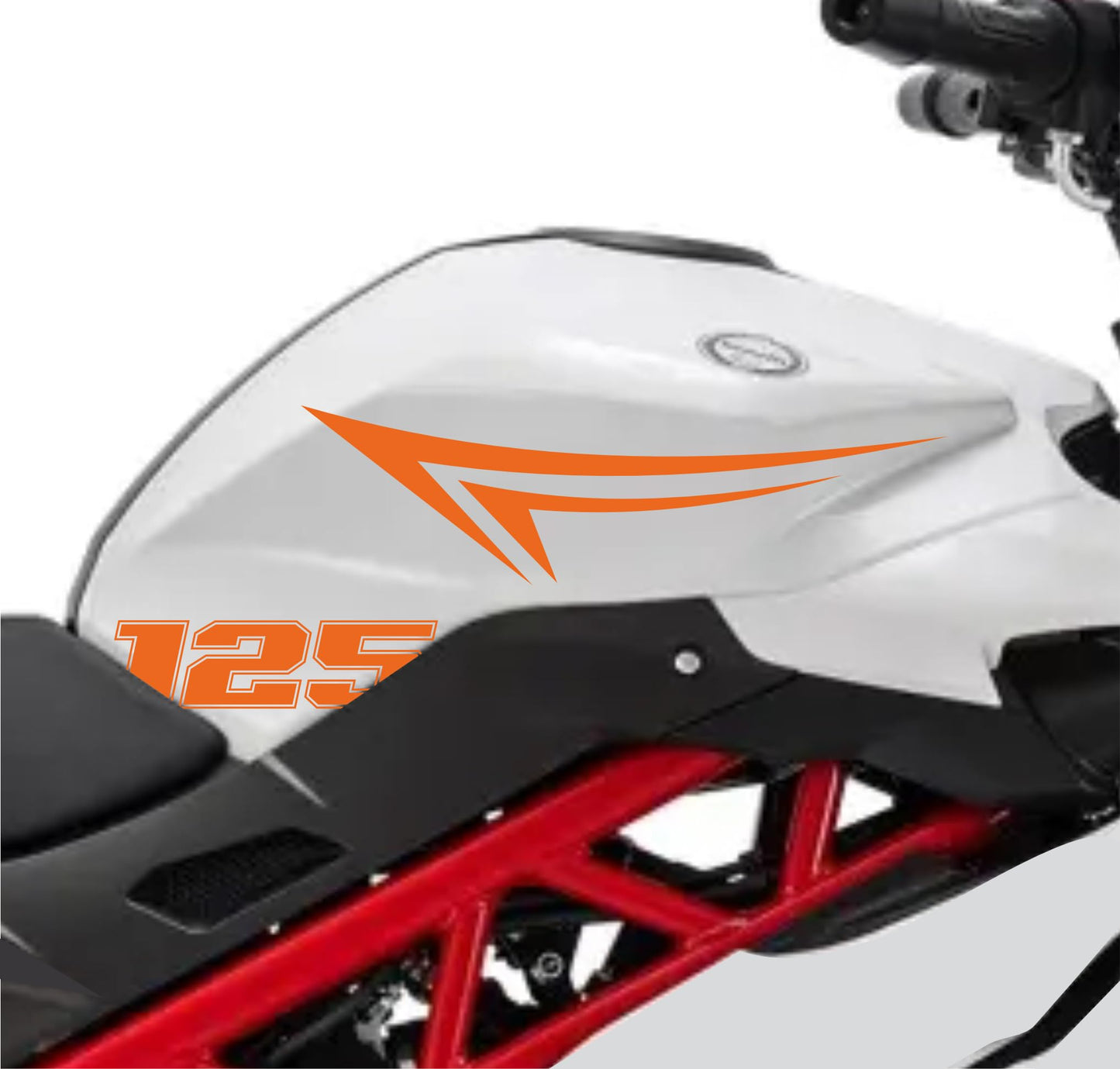 DualColorStampe Adesivi Compatibili con Benelli BN 125 (2021-2023) DX-SX Carena Moto + Strisce Cerchi 17'' Stelle Design - M0303