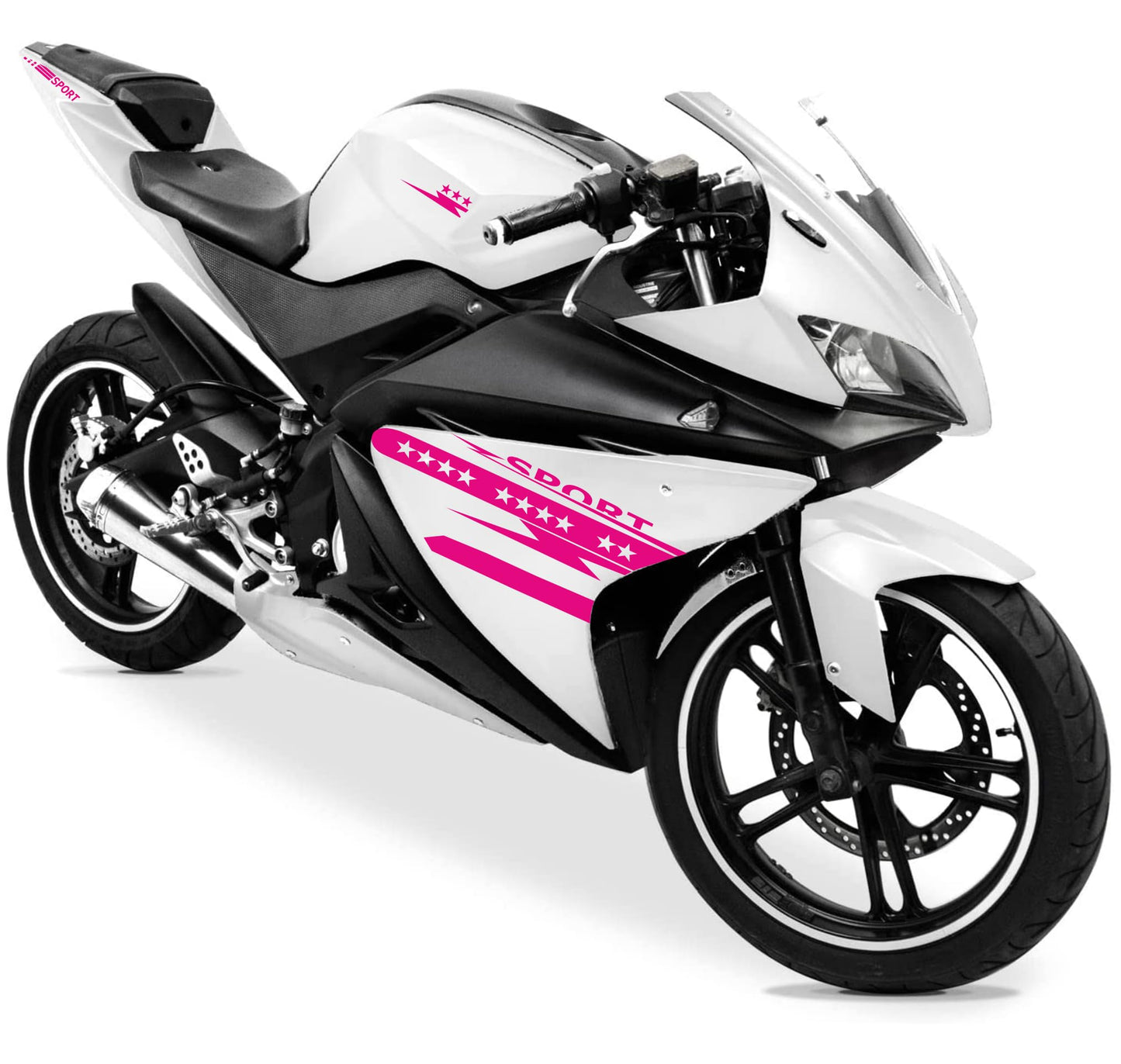 DualColorStampe Adesivi Compatibili con Yamaha YZF-R125 | decal stickers Moto Carena (DX-SX) adesivi personalizzati stelle colore a scelta M0128