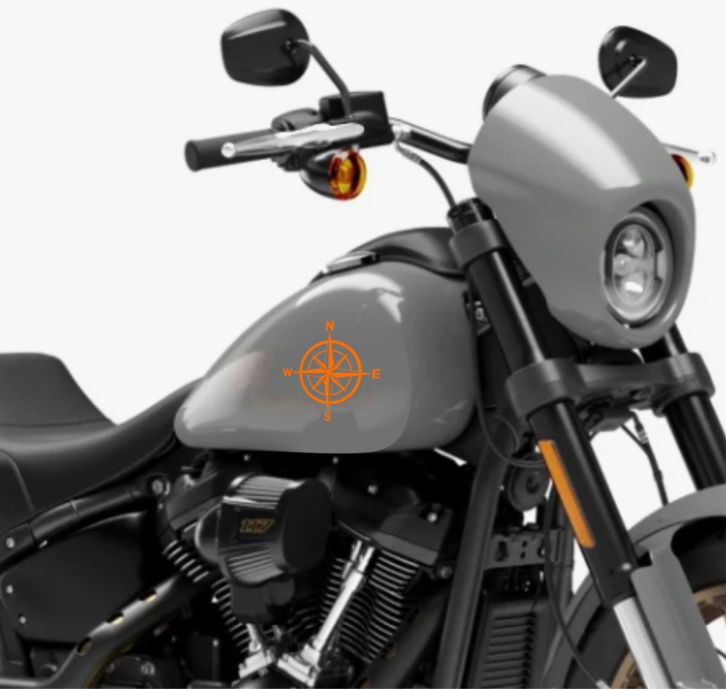 DualColorStampe® Adesivi Compatibili con Harley-Davidson bussola rosa dei venti serbatoio Set 2 stickers Moto Motorbike COD. M0356