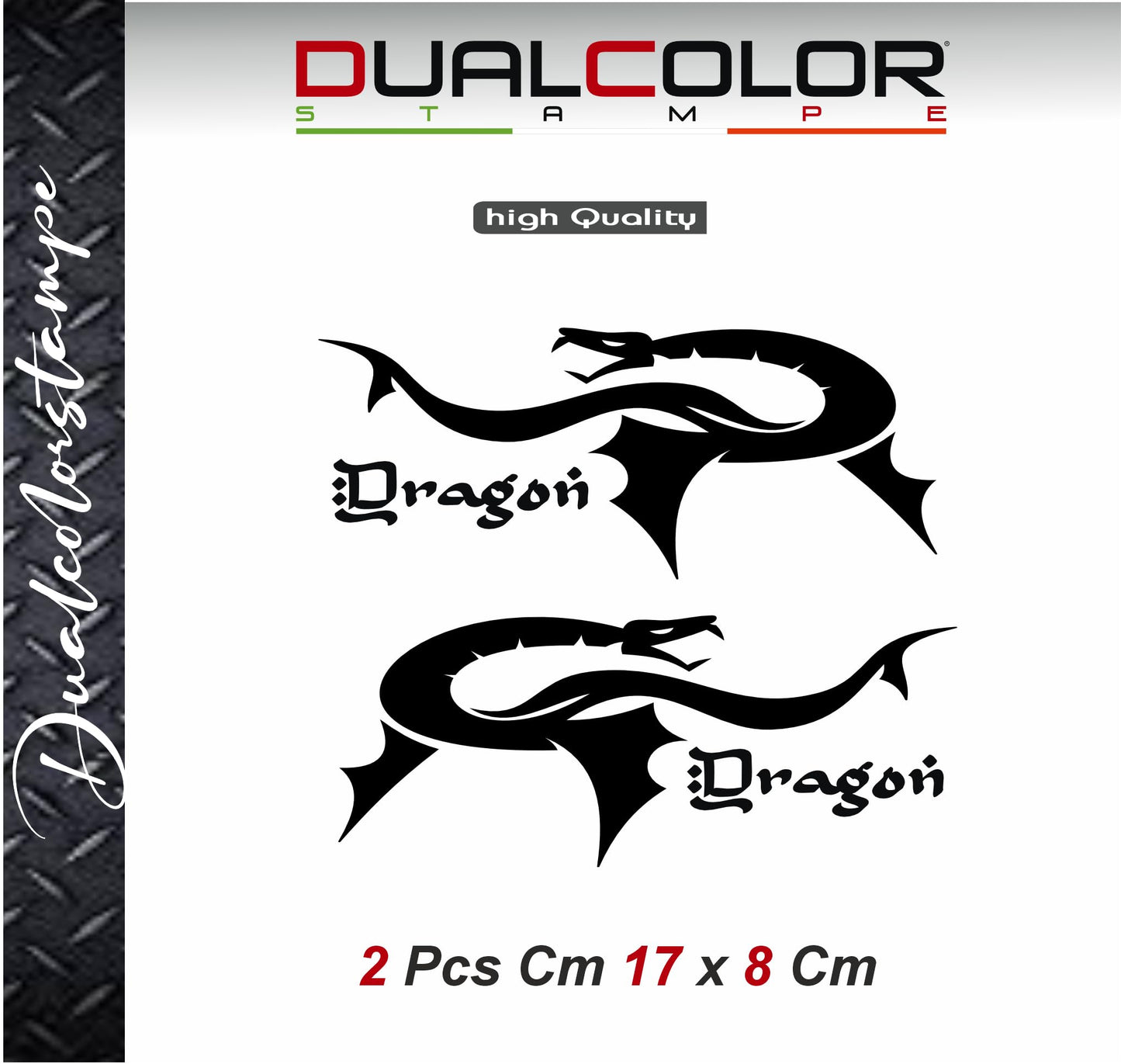 DualColorStampe® Adesivi Compatibili con Harley-Davidson dragon serbatoio Set 2 stickers Moto Motorbike COD. M0355