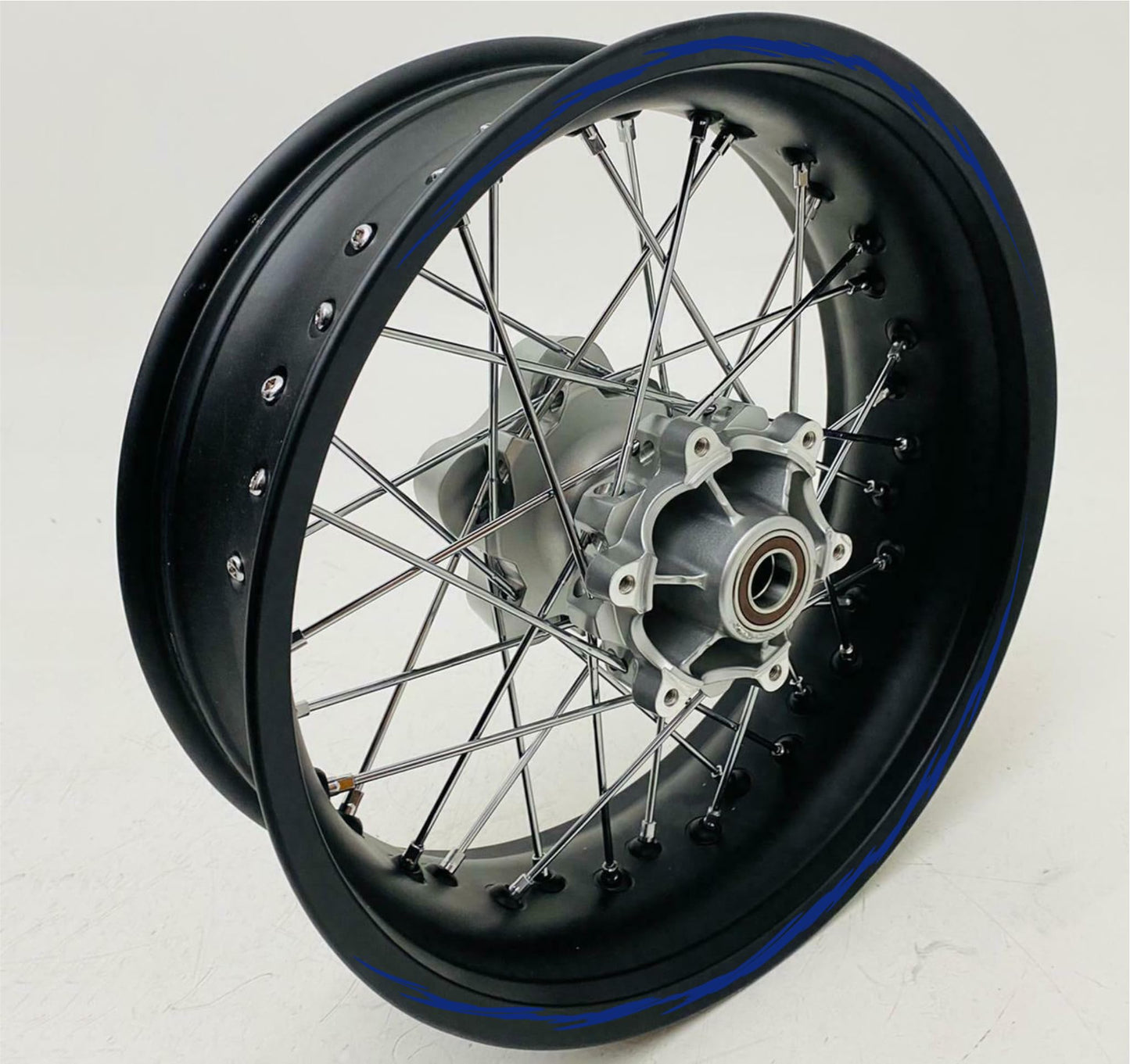 DualColorStampe Confezione Adesivi Set Completo di Cerchi Strisce per Moto per 2 Ruote da 15'' pollici strips Design racing COD.D0095