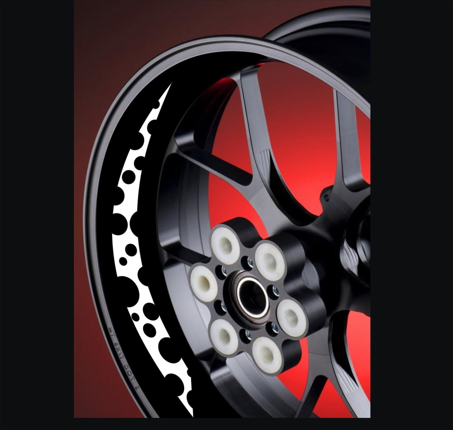 DualColorStampe Adesivi interno cerchi moto 17 POLLICI decal stickers cerchioni gomme strisce moto COD. D0033