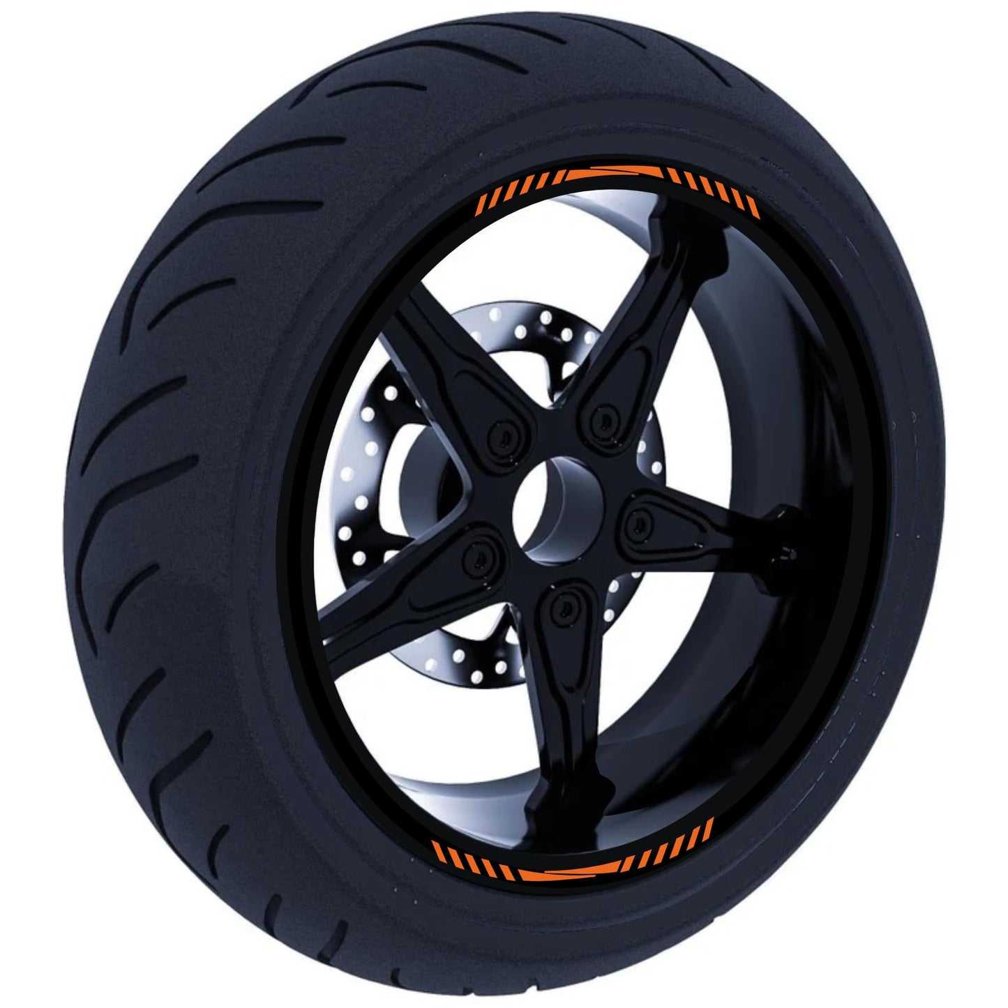 DualColorStampe Set di Strisce Cerchi Moto per 2 Ruote da 17" Pollici | Adesivi Ruote Moto | Adesivi Cerchi Moto Resiste a Pioggia e Sole | Design Racing D0127