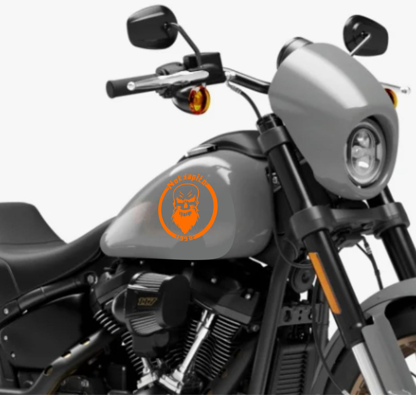 DualColorStampe® Adesivi Compatibili con Harley-Davidson TESCHIO skull serbatoio Set 2 stickers Moto Motorbike COD. M0358