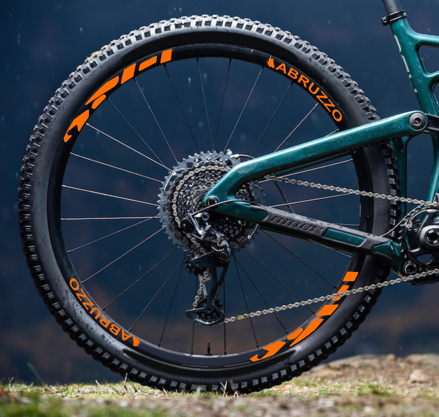 DualColorStampe® Adesivi Cerchi Bici MTB 26'' 27,5'' 28-29'' Pollici | Stickers Ruota Mountain Bike Colorati, Autoadesivi Impermeabili | Cod. B0207