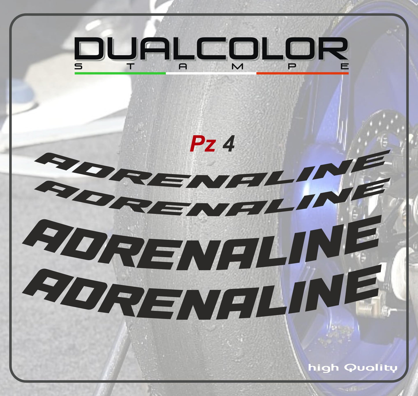 DualColorStampe Adesivi interno cerchi moto 17 POLLICI decal stickers cerchioni gomme strisce moto ADRENALINE COD.D0107