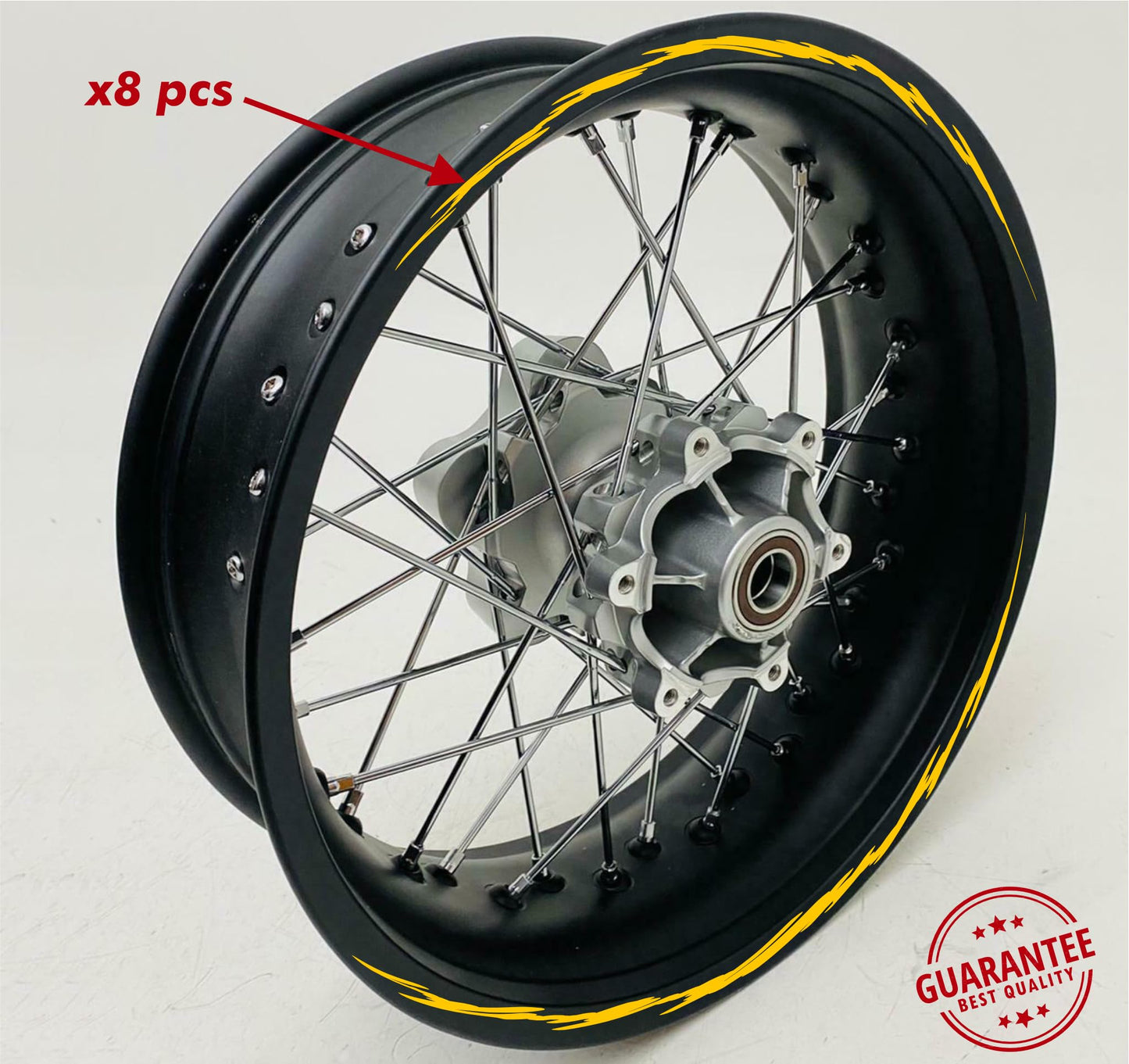 DualColorStampe Confezione Adesivi Set Completo di Cerchi Strisce per Moto per 2 Ruote da 15'' pollici strips Design racing COD.D0095
