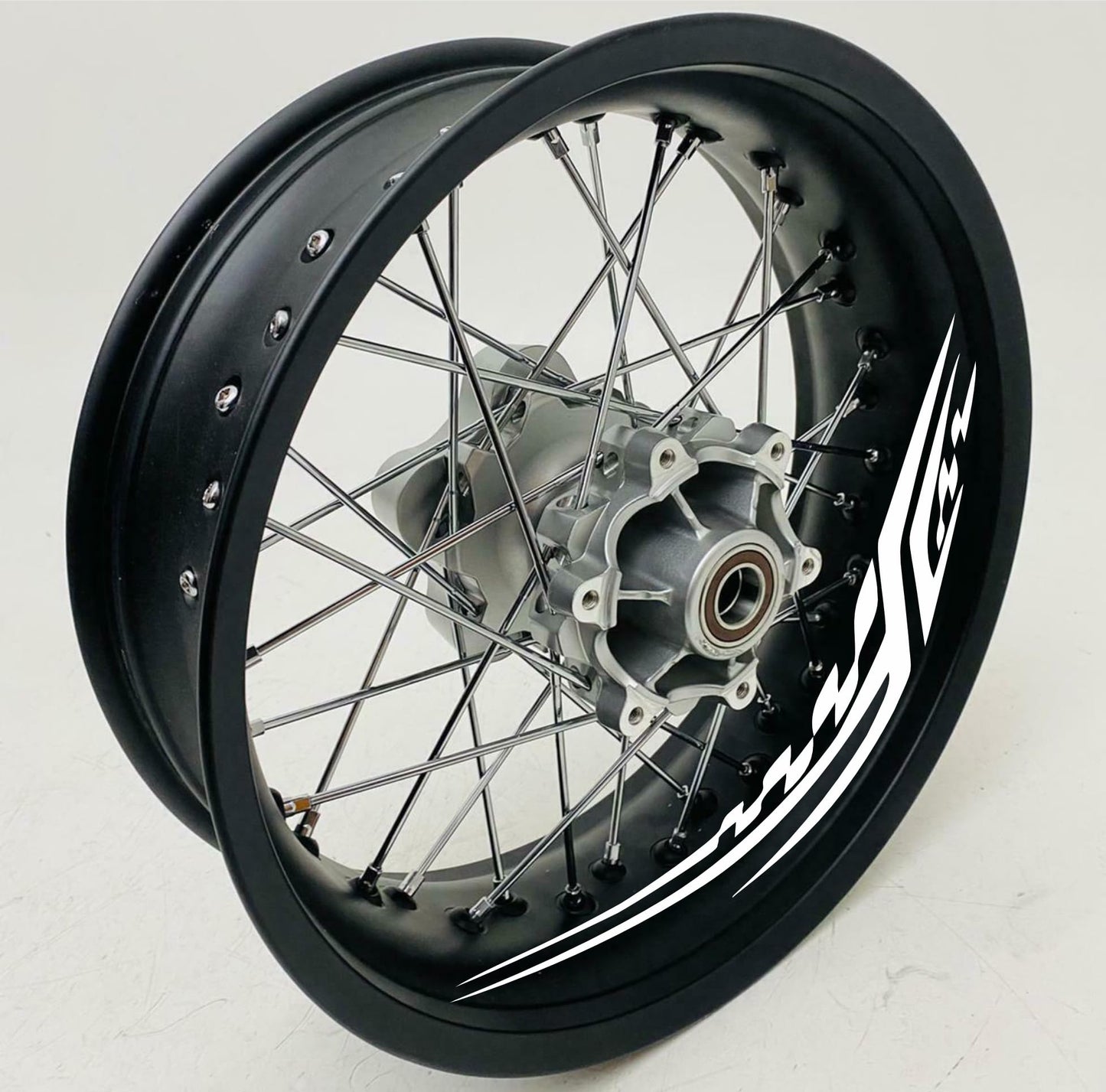 DualColorStampe Adesivi Cerchi Moto per 2 Ruote da 17" Pollici | Adesivi Ruote Moto | Adesivi Cerchi Moto Resiste a Pioggia e Sole | Design Racing D0128