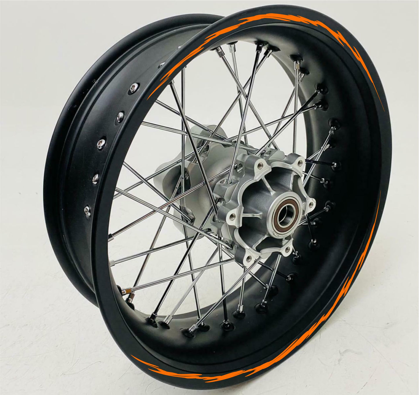 DualColorStampe Confezione Adesivi Set Completo di Cerchi Strisce per Moto per 2 Ruote da 15'' pollici strips Design racing COD.D0095