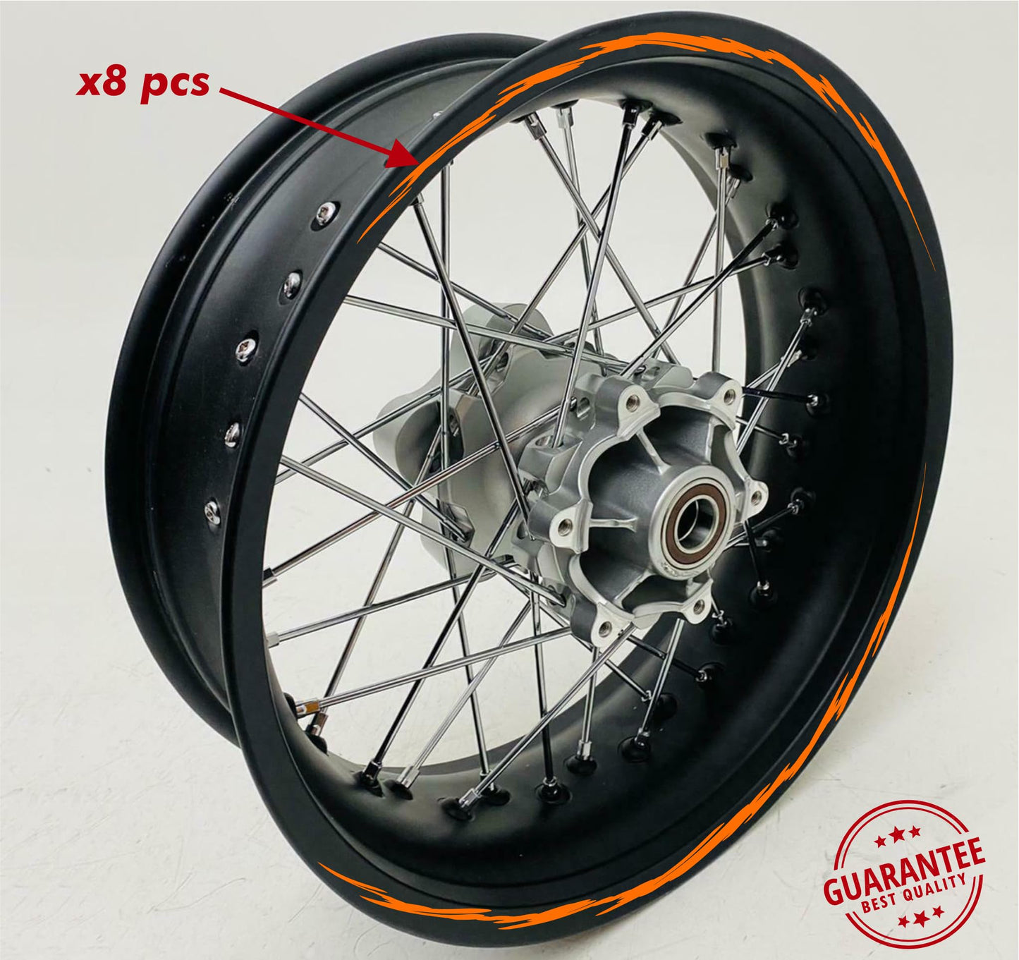 DualColorStampe Confezione Adesivi Set Completo di Cerchi Strisce per Moto per 2 Ruote da 15'' pollici strips Design racing COD.D0095