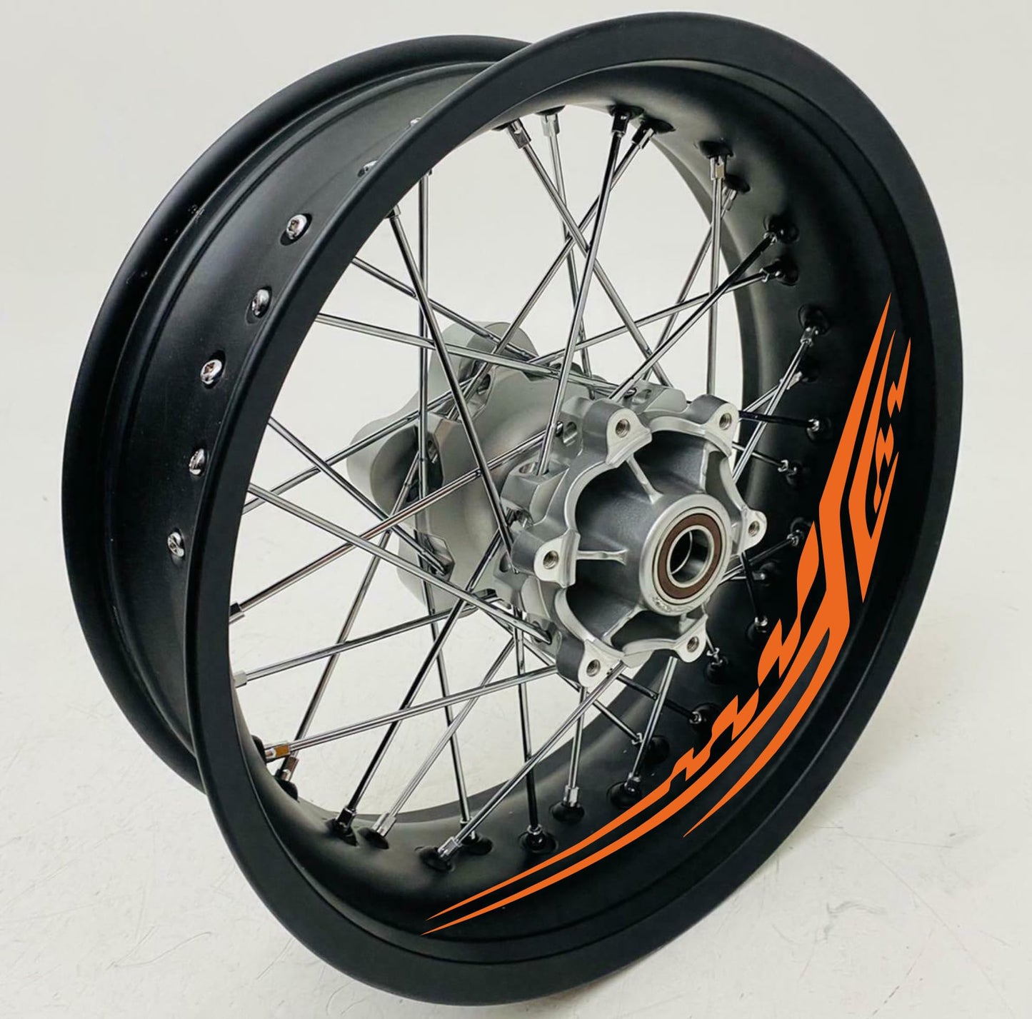 DualColorStampe Adesivi Cerchi Moto per 2 Ruote da 17" Pollici | Adesivi Ruote Moto | Adesivi Cerchi Moto Resiste a Pioggia e Sole | Design Racing D0128