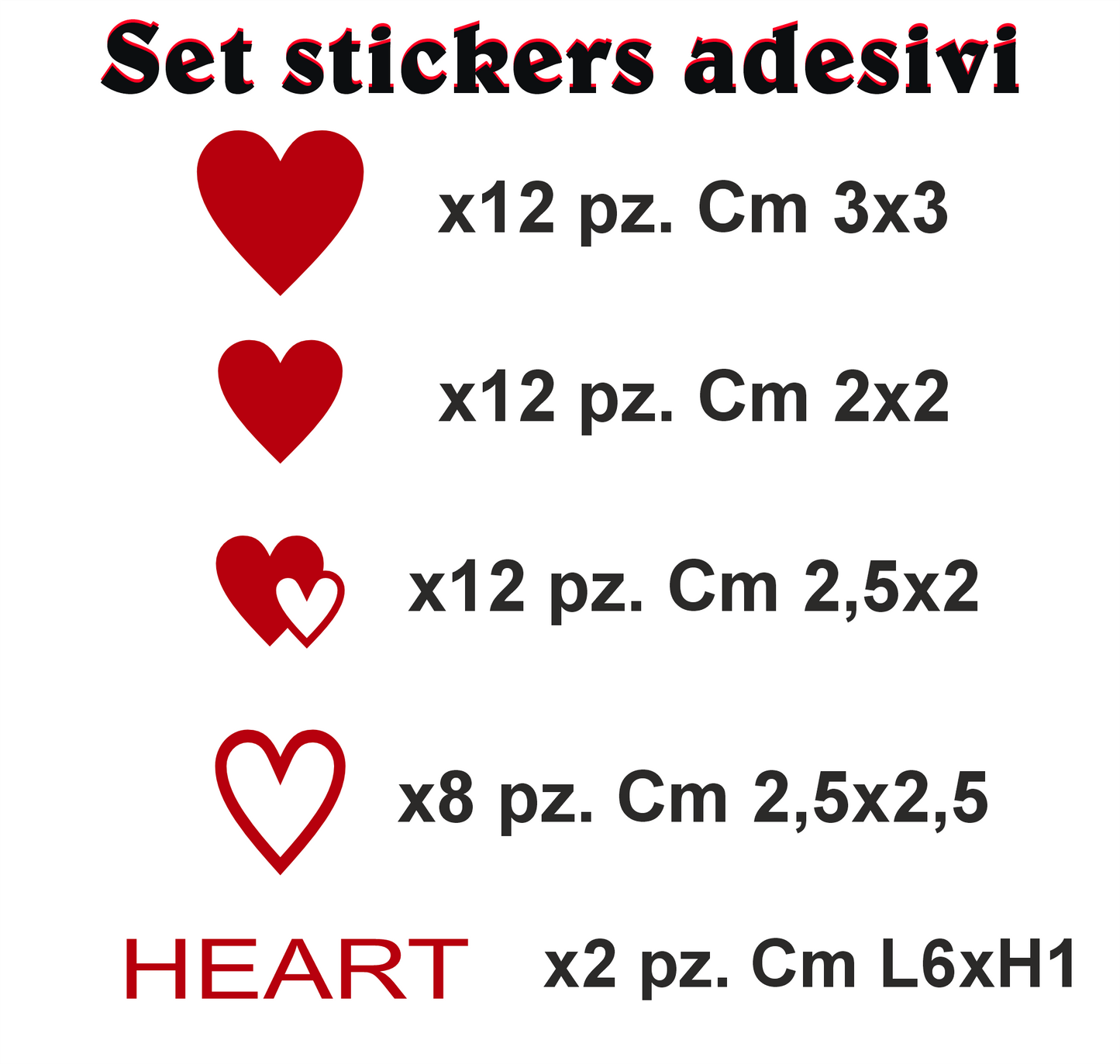 set adesivi decal vinile