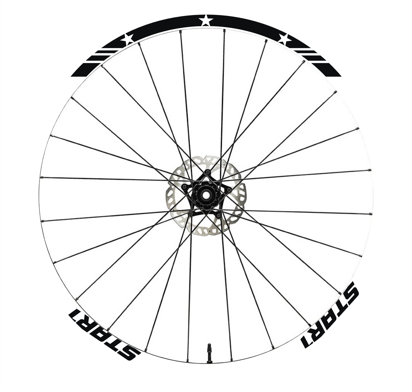 DualColorStampe Adesivi Cerchi Bici 26'' - 27,5'' - 28-29'' Pollici Ruota Bici MTB Bike Stickers Cerchi MTB BDC Stelle stars start B0210