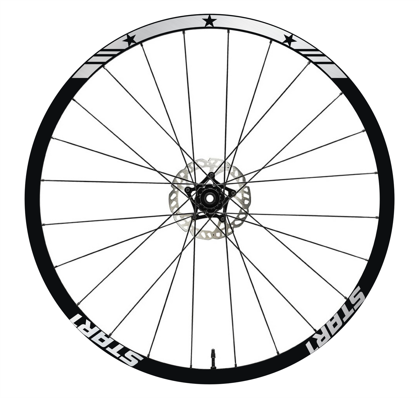 DualColorStampe Adesivi Cerchi Bici 26'' - 27,5'' - 28-29'' Pollici Ruota Bici MTB Bike Stickers Cerchi MTB BDC Stelle stars start B0210
