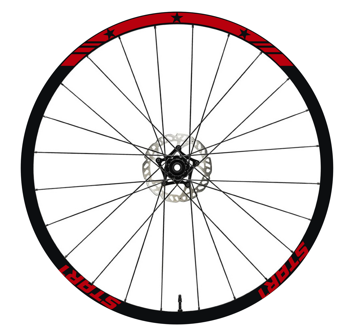 DualColorStampe Adesivi Cerchi Bici 26'' - 27,5'' - 28-29'' Pollici Ruota Bici MTB Bike Stickers Cerchi MTB BDC Stelle stars start B0210