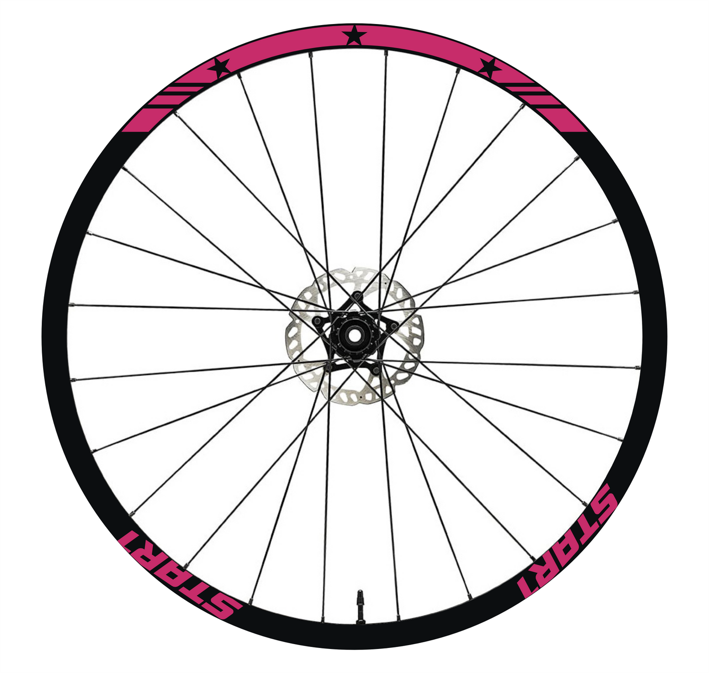 DualColorStampe Adesivi Cerchi Bici 26'' - 27,5'' - 28-29'' Pollici Ruota Bici MTB Bike Stickers Cerchi MTB BDC Stelle stars start B0210