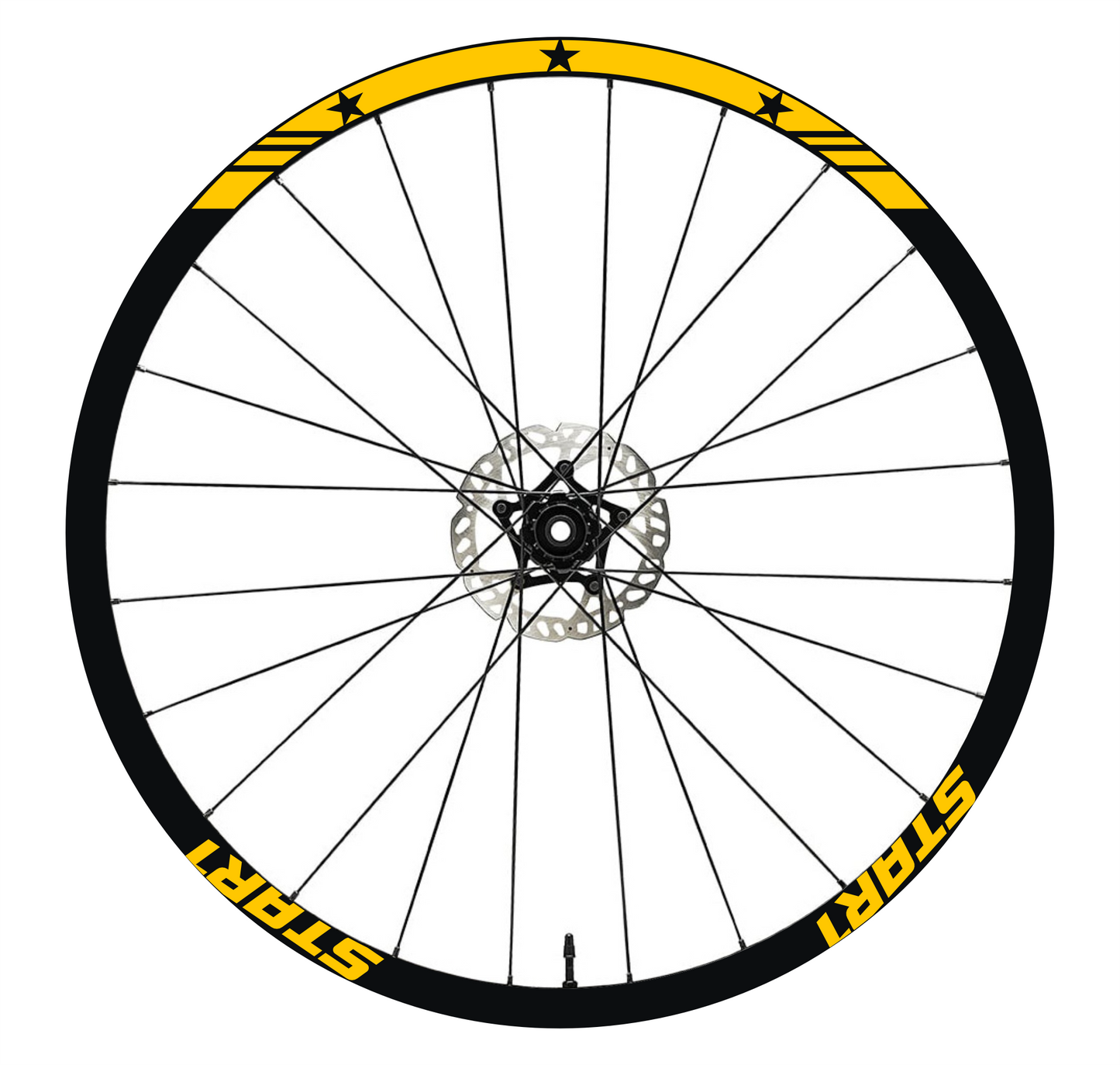 DualColorStampe Adesivi Cerchi Bici 26'' - 27,5'' - 28-29'' Pollici Ruota Bici MTB Bike Stickers Cerchi MTB BDC Stelle stars start B0210