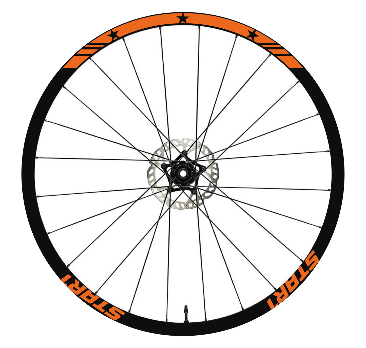 DualColorStampe Adesivi Cerchi Bici 26'' - 27,5'' - 28-29'' Pollici Ruota Bici MTB Bike Stickers Cerchi MTB BDC Stelle stars start B0210