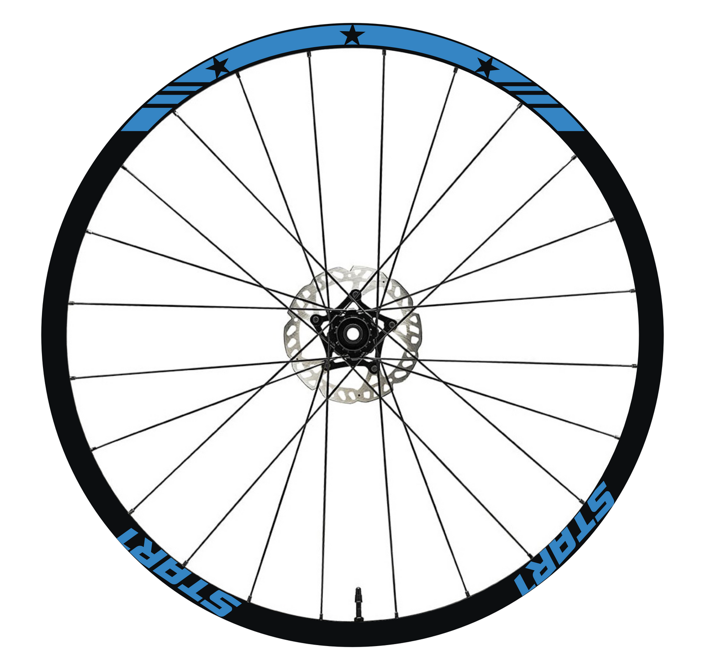 DualColorStampe Adesivi Cerchi Bici 26'' - 27,5'' - 28-29'' Pollici Ruota Bici MTB Bike Stickers Cerchi MTB BDC Stelle stars start B0210