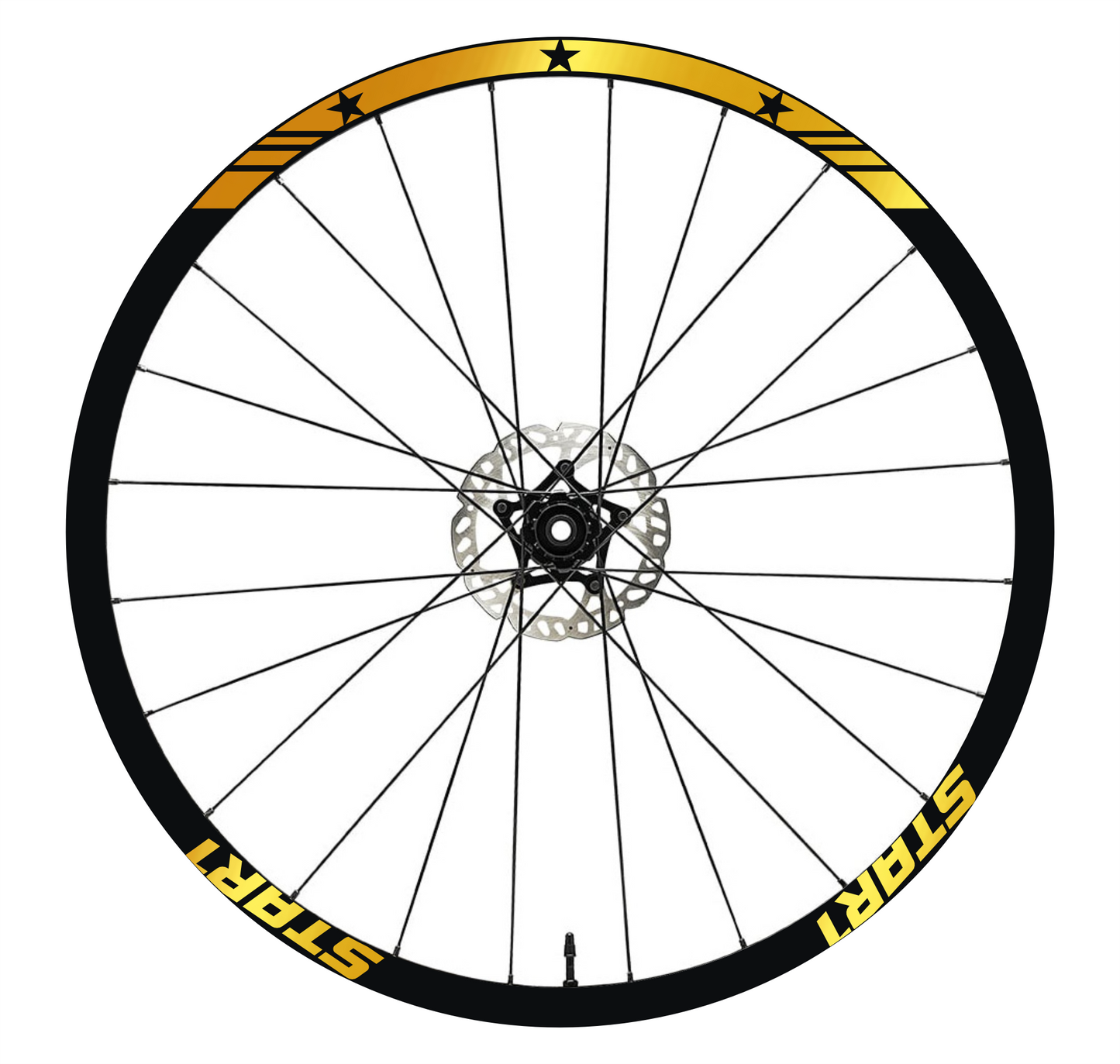 DualColorStampe Adesivi Cerchi Bici 26'' - 27,5'' - 28-29'' Pollici Ruota Bici MTB Bike Stickers Cerchi MTB BDC Stelle stars start B0210