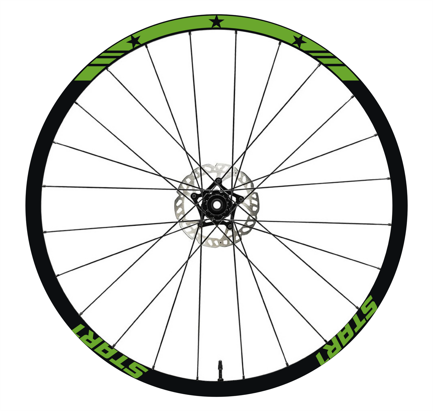 DualColorStampe Adesivi Cerchi Bici 26'' - 27,5'' - 28-29'' Pollici Ruota Bici MTB Bike Stickers Cerchi MTB BDC Stelle stars start B0210