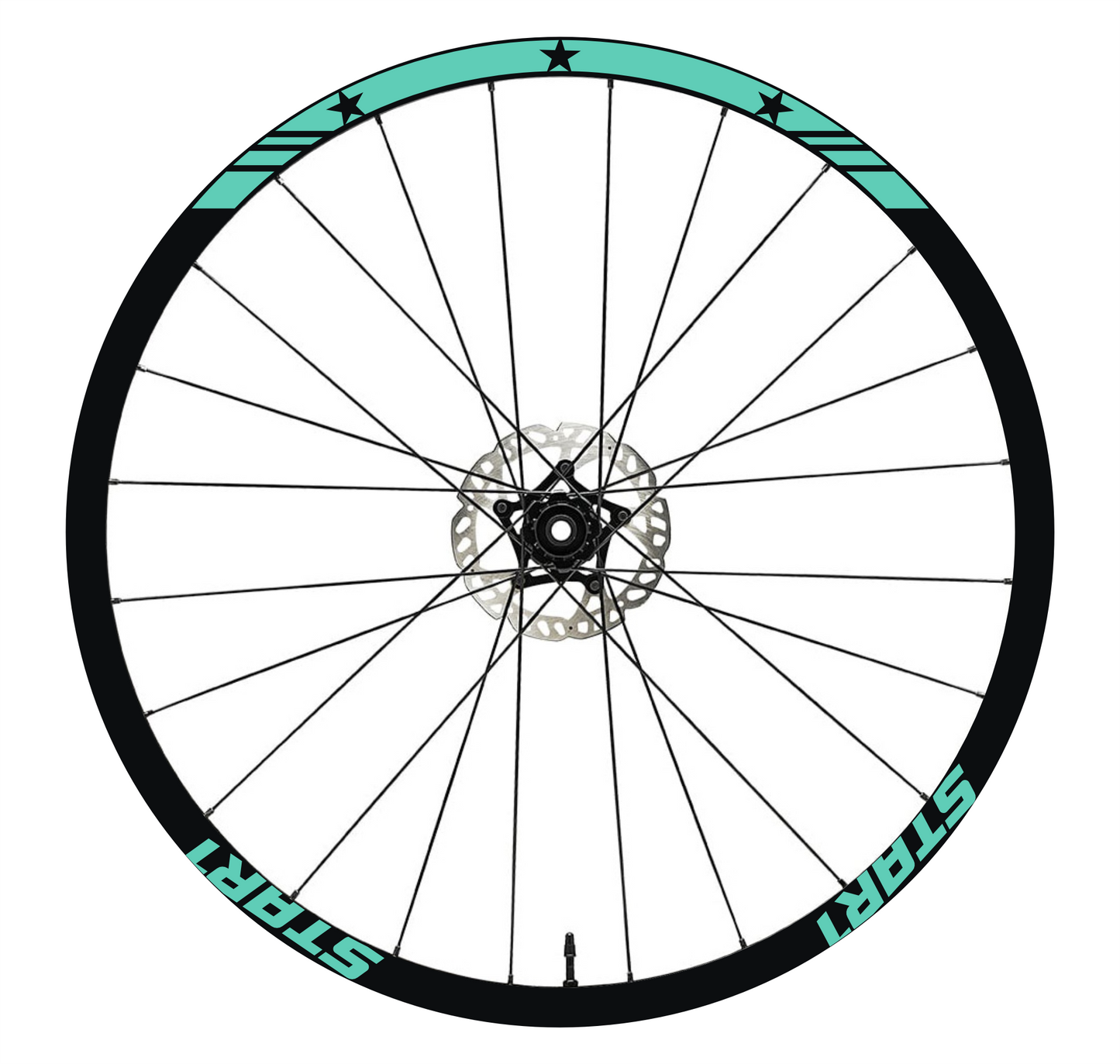 DualColorStampe Adesivi Cerchi Bici 26'' - 27,5'' - 28-29'' Pollici Ruota Bici MTB Bike Stickers Cerchi MTB BDC Stelle stars start B0210