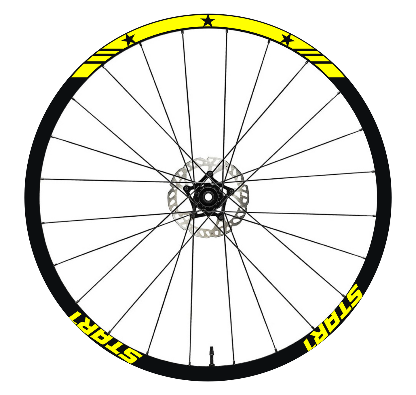 DualColorStampe Adesivi Cerchi Bici 26'' - 27,5'' - 28-29'' Pollici Ruota Bici MTB Bike Stickers Cerchi MTB BDC Stelle stars start B0210