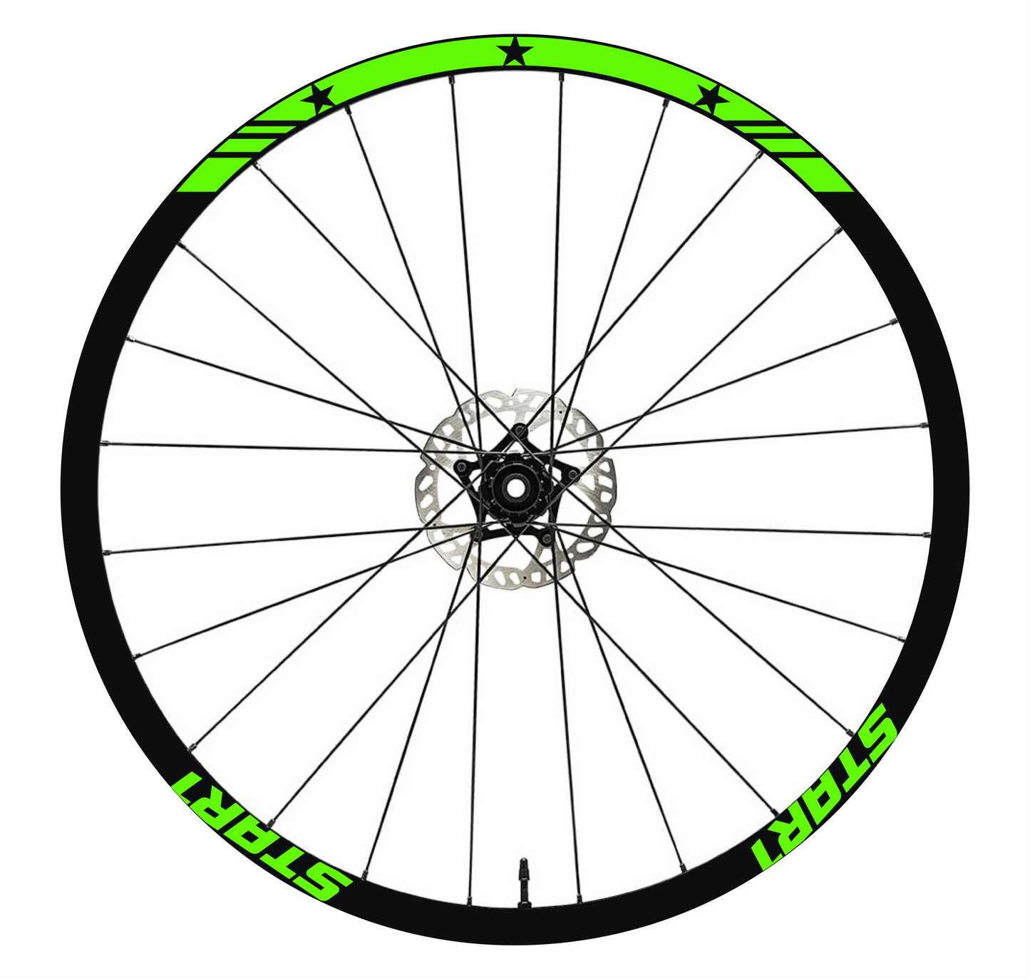 DualColorStampe Adesivi Cerchi Bici 26'' - 27,5'' - 28-29'' Pollici Ruota Bici MTB Bike Stickers Cerchi MTB BDC Stelle stars start B0210